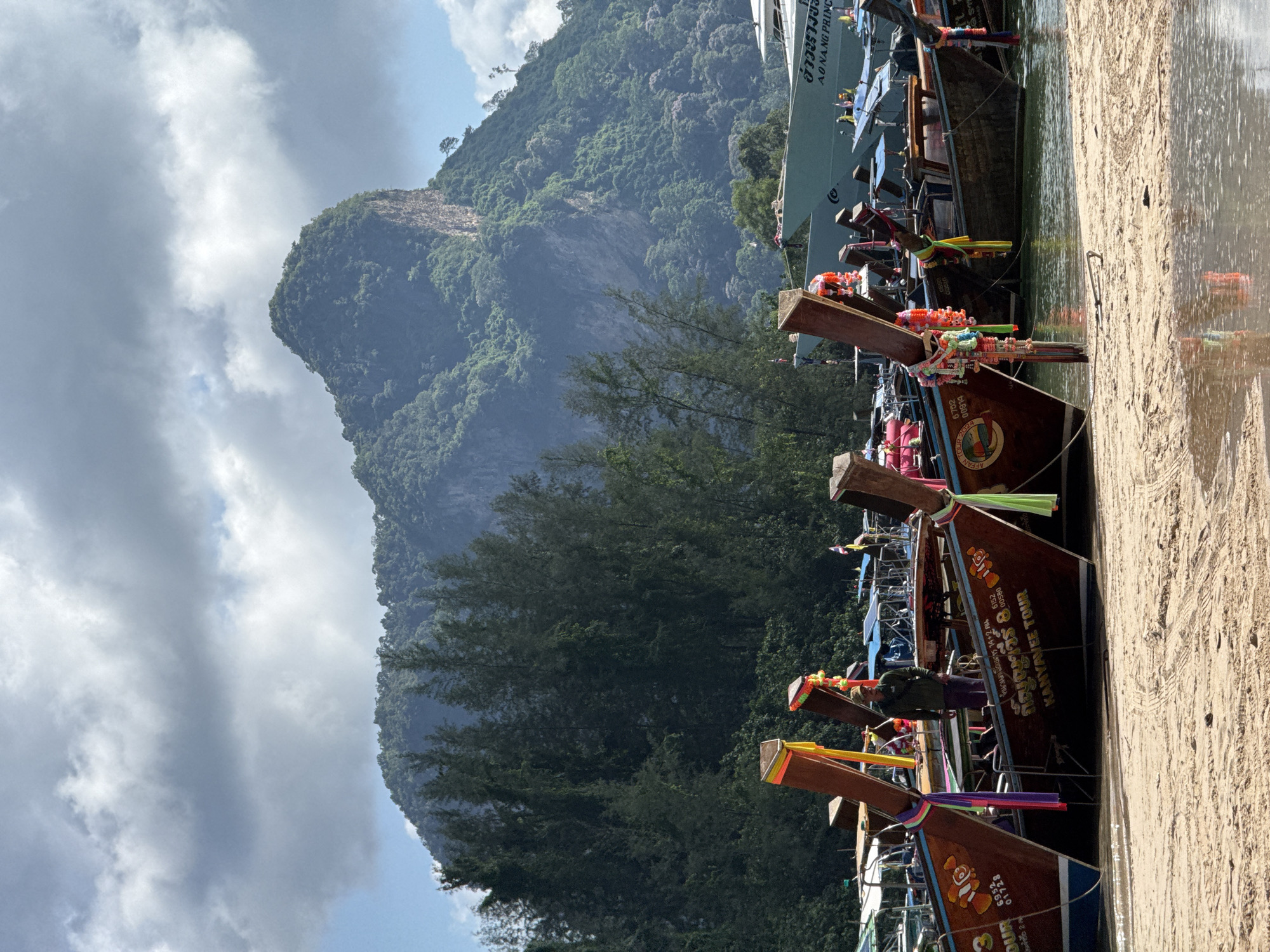 Longtail boats and coastal scenes in Ban Klong Haeng