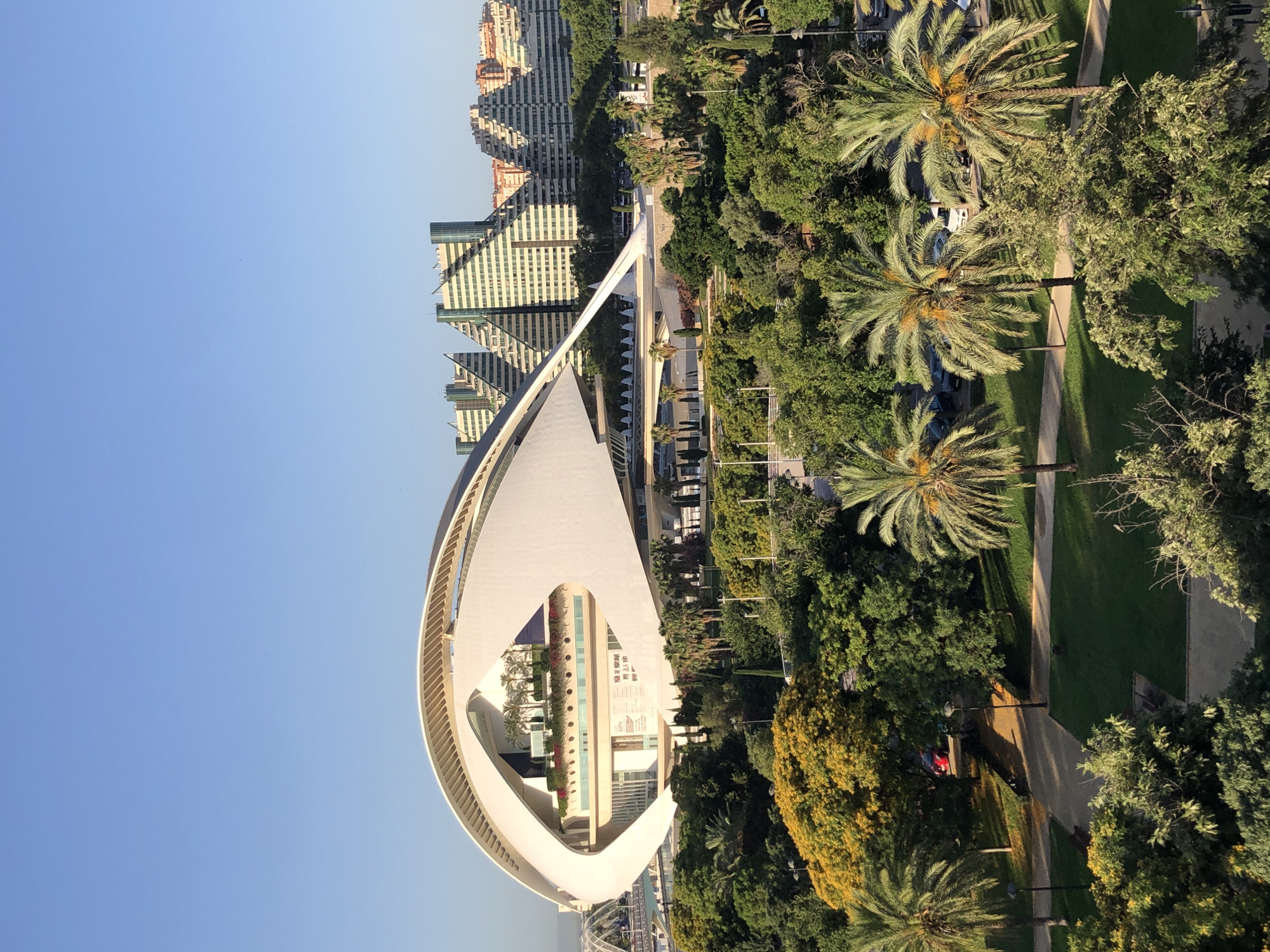 Balcony morning overlooking Valencia's City of Arts and Sciences
