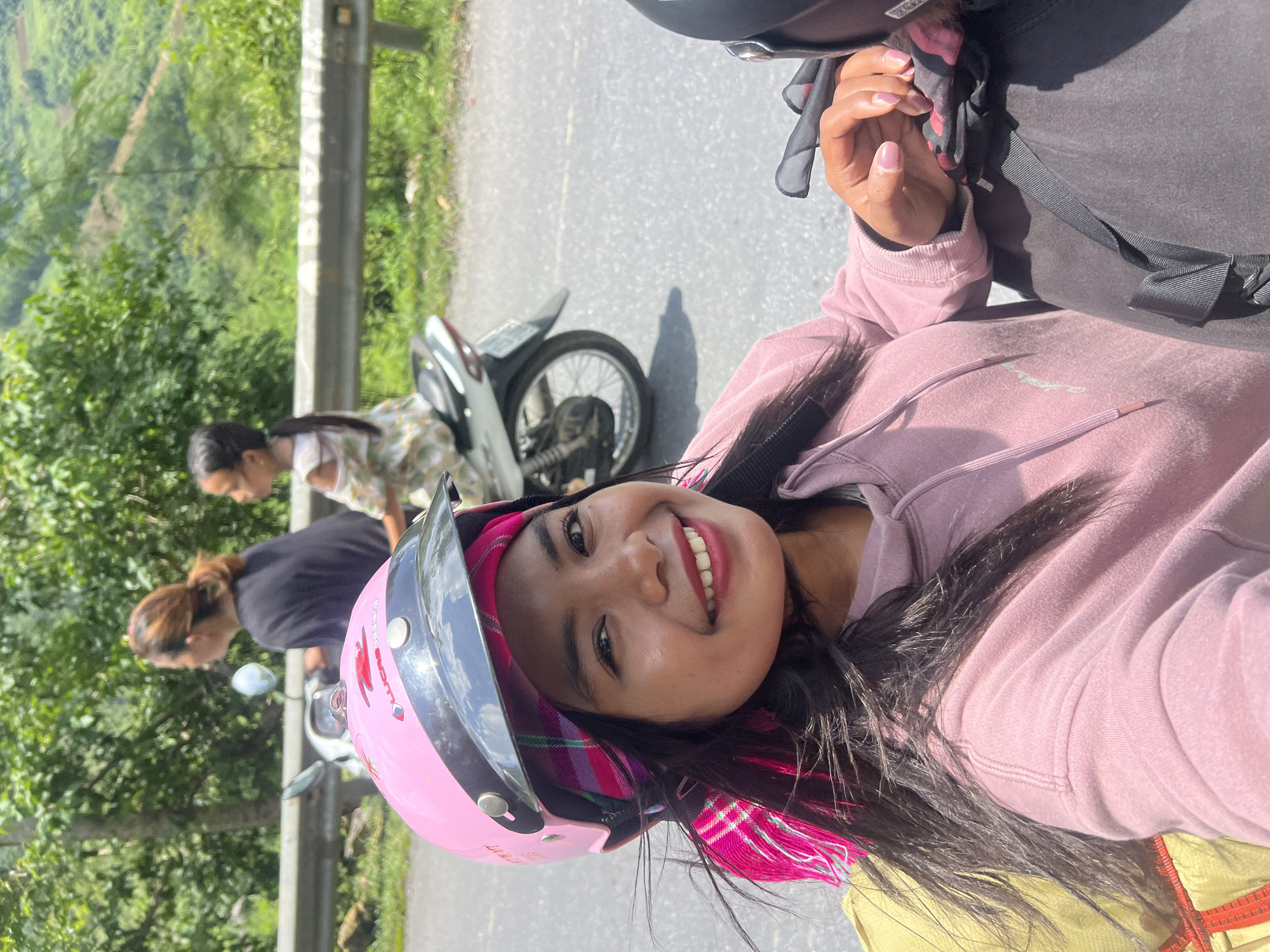 Motorcycle ride through green mountain roads in Minh Tân Commune