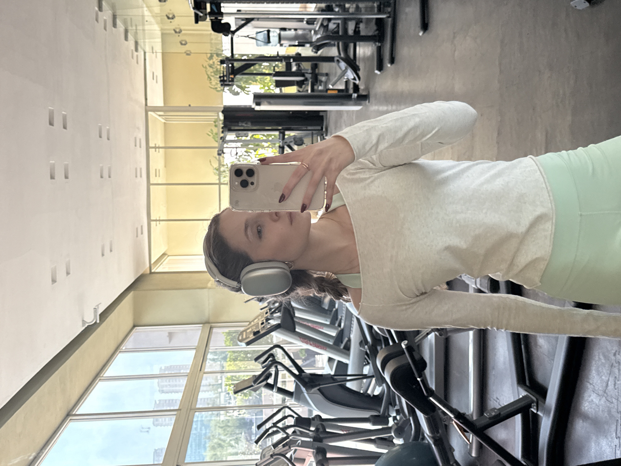 Women take selfies at Mexico City gym