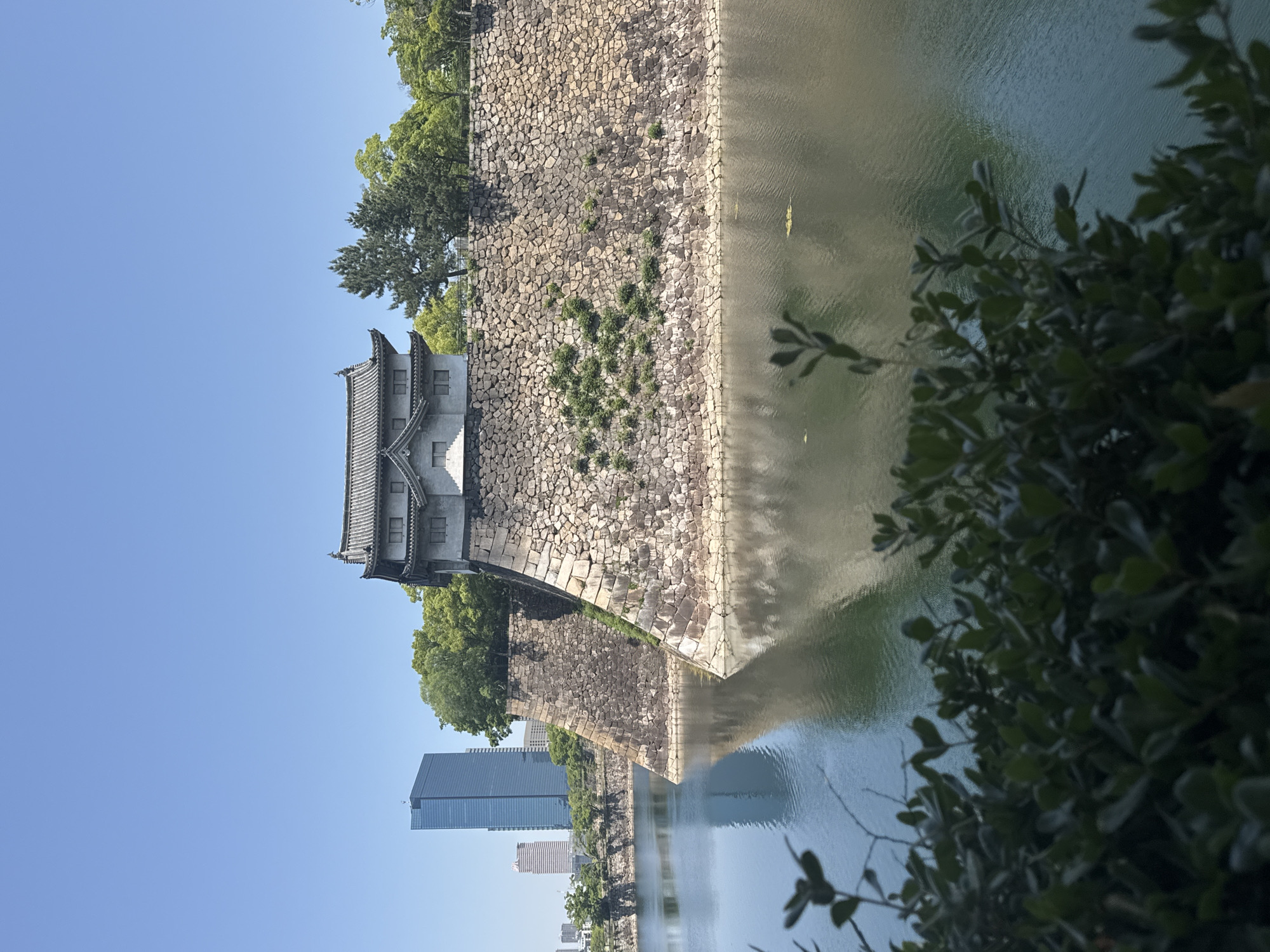 Tourists document early morning visit to Osaka Castle