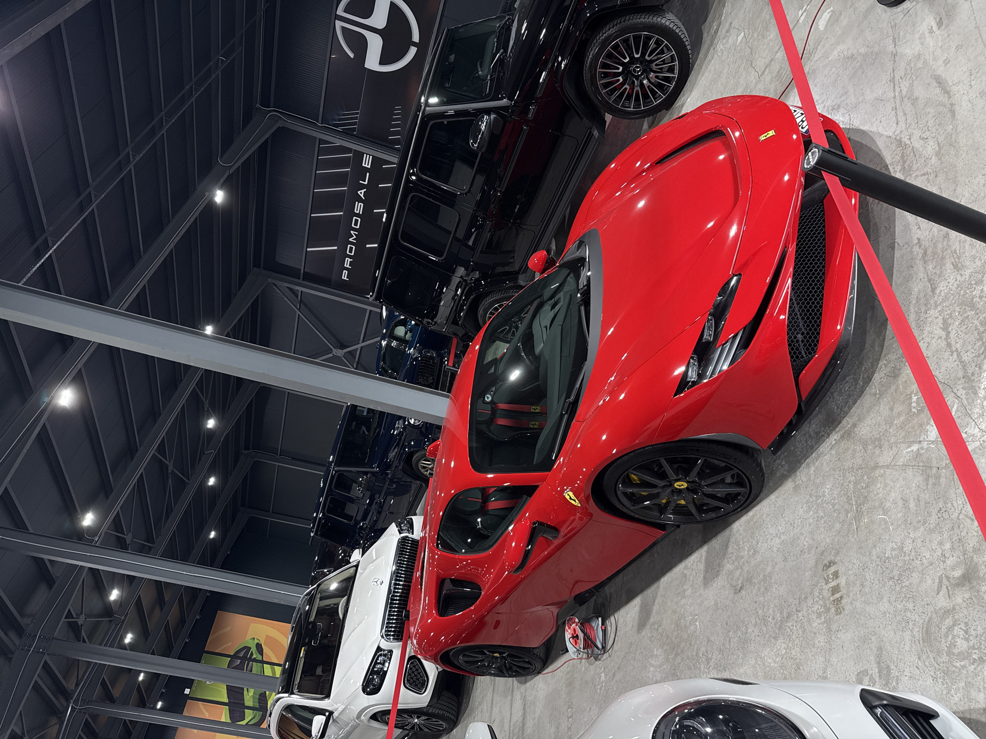 Luxury car showroom displays Ferrari, Rolls Royce in Plovdiv
