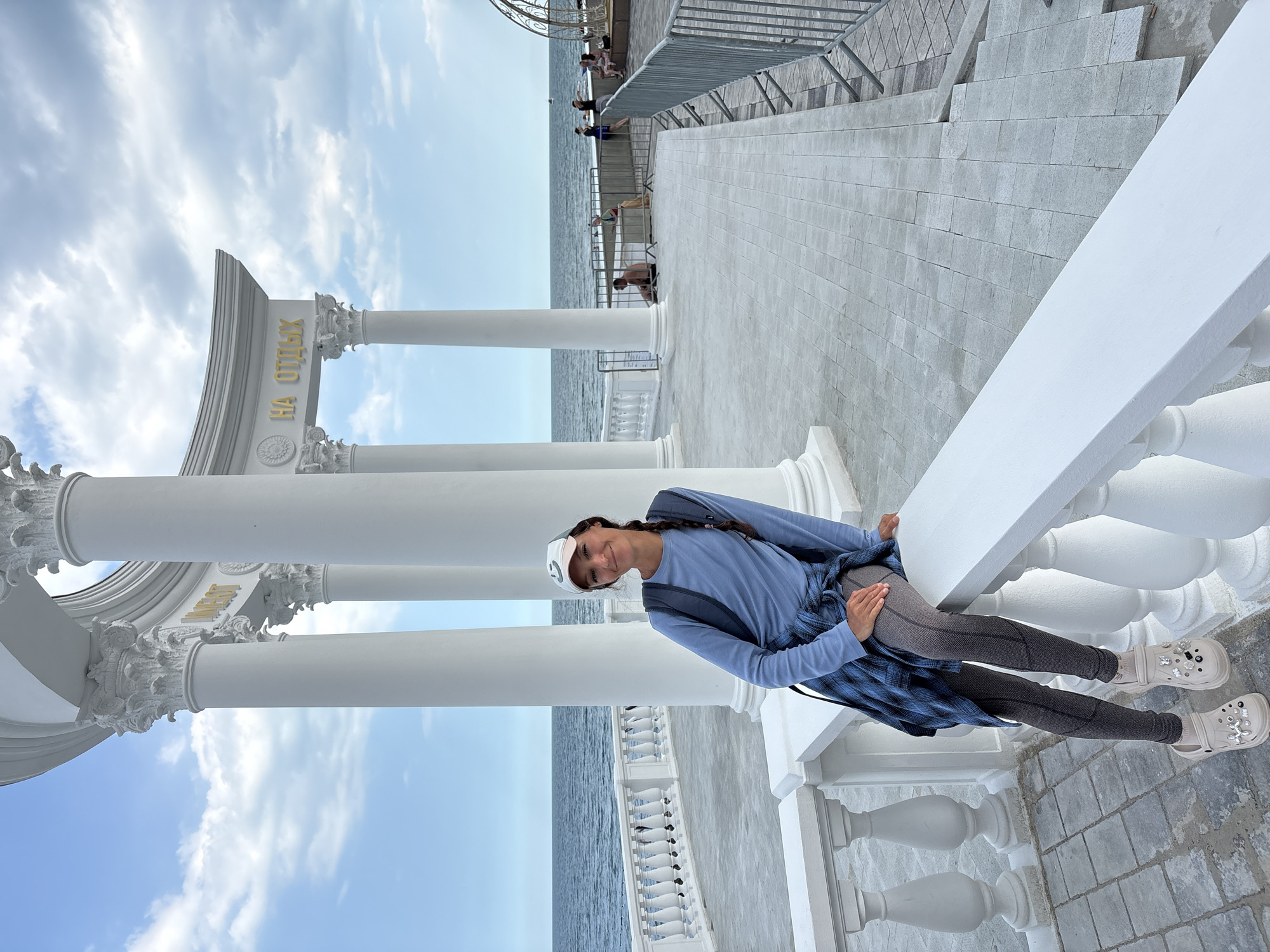 Summer tourism continues along Alushta's Black Sea waterfront promenade