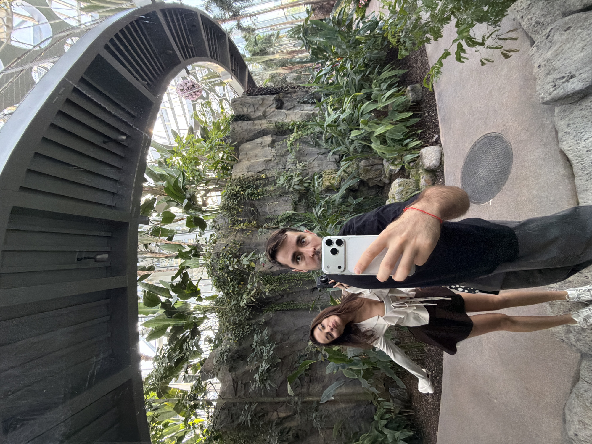 Visitors explore Shanghai botanical conservatory during morning hours