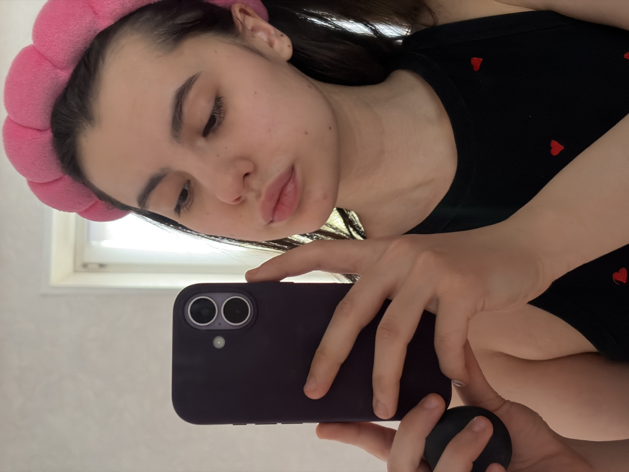 Woman takes late-night selfie in Chaikovsky, Russia