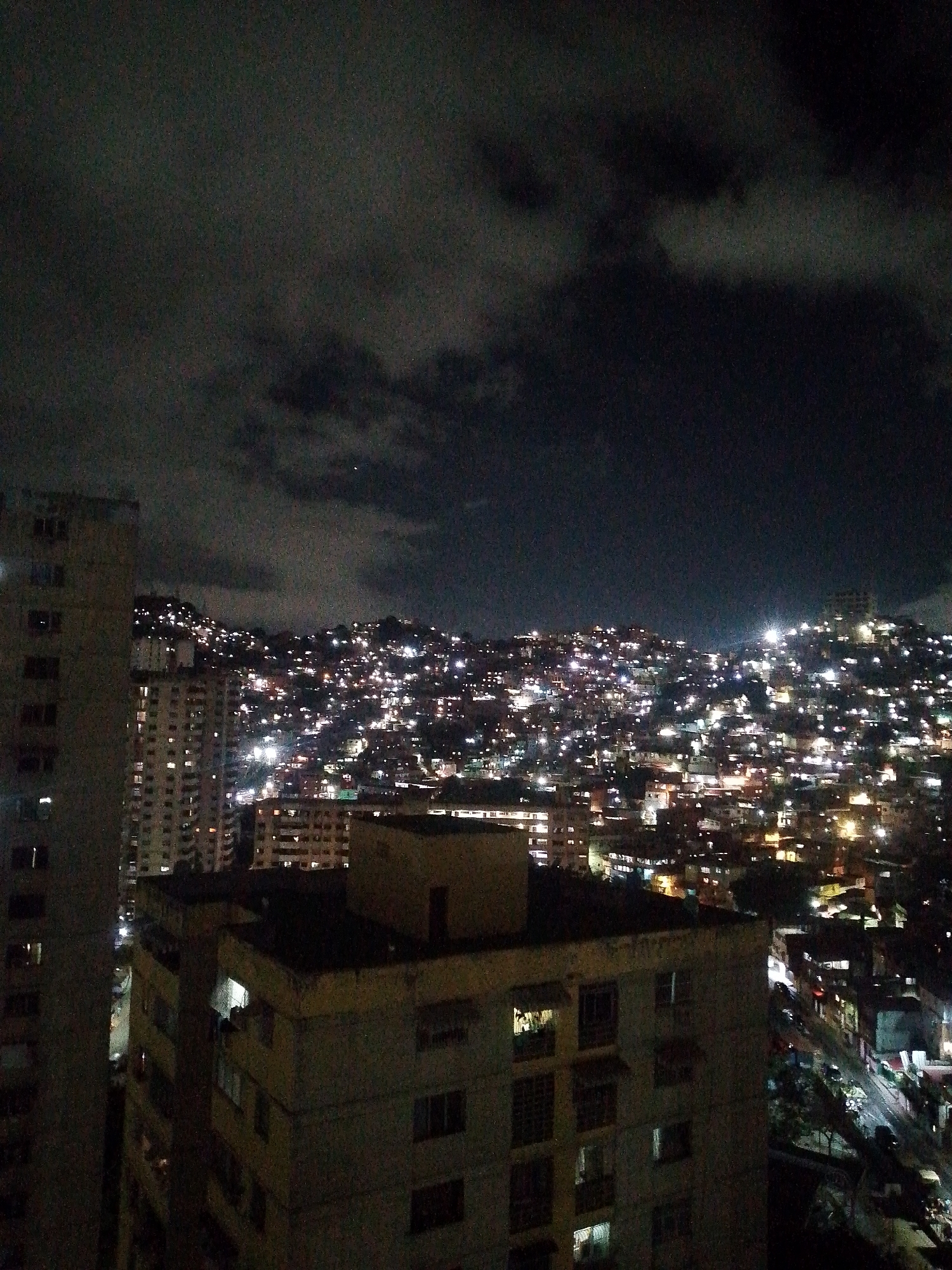 Nighttime cityscape views captured across Caracas, Venezuela