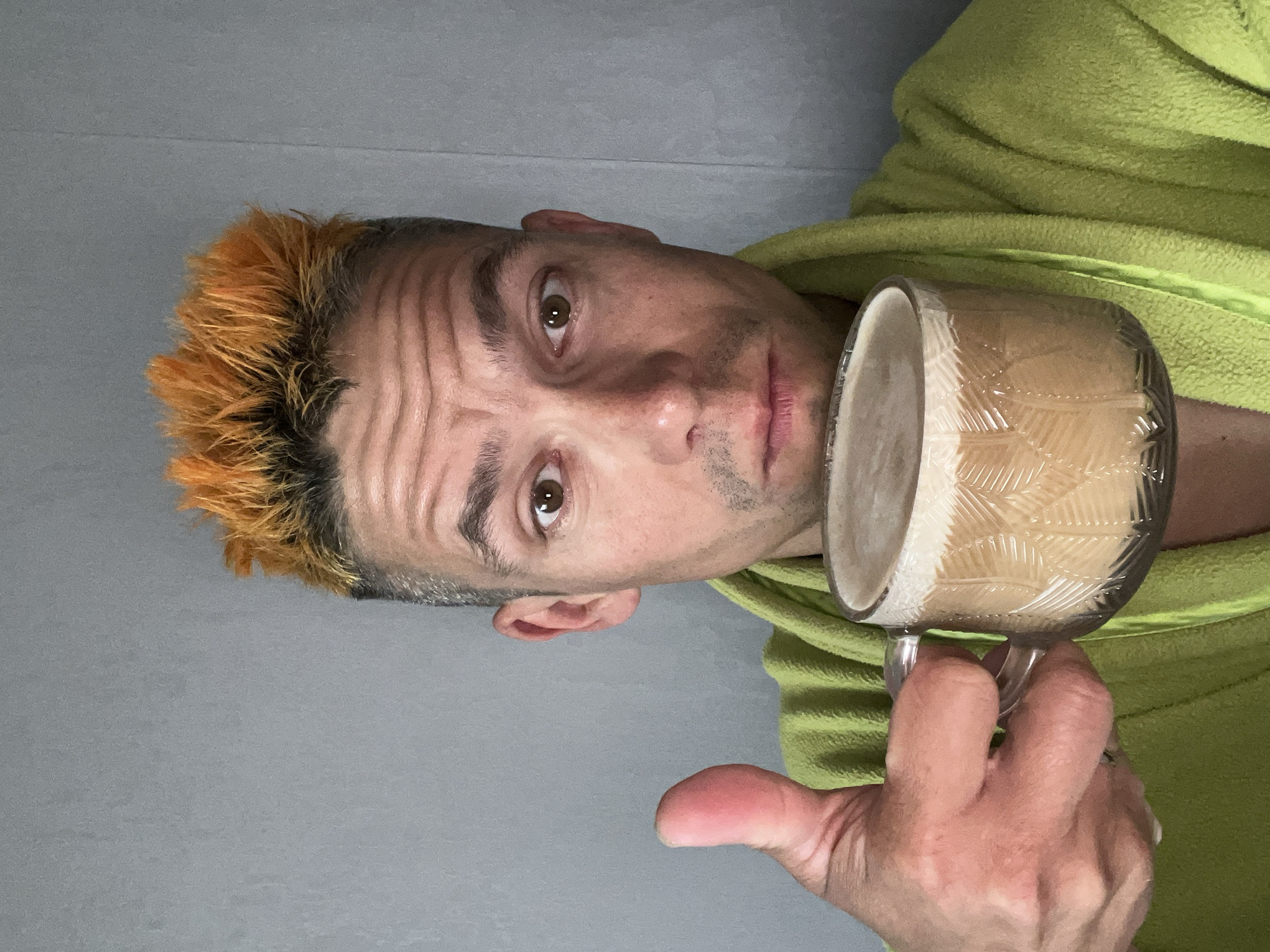 Casual selfies in Chaikovsky, bold fits and a warm drink