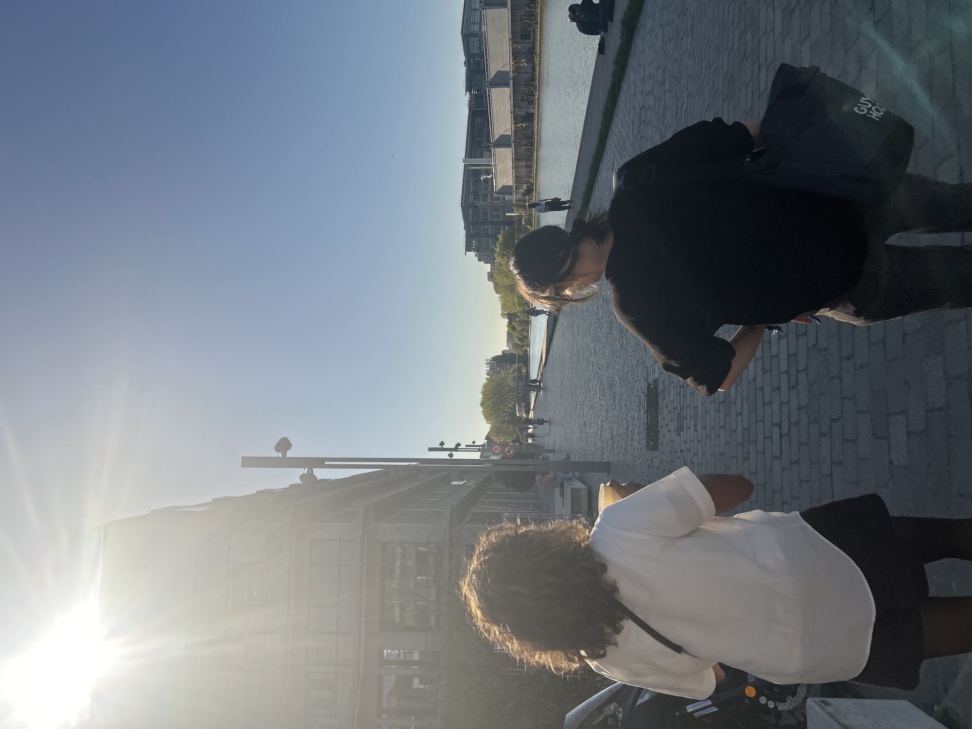 Quiet afternoon documented along Pantin canal in suburban Paris