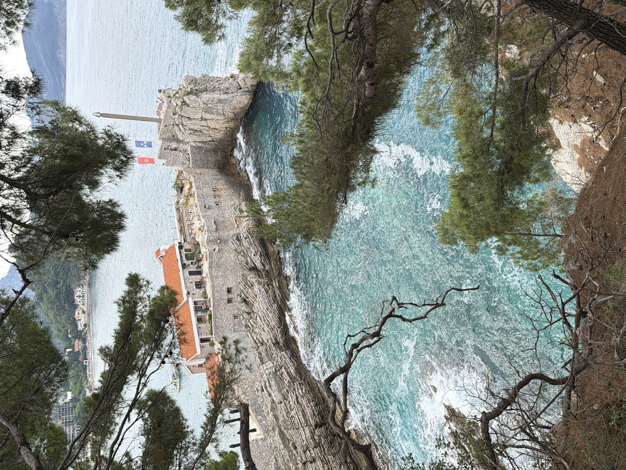 Elevated coastal view captured in Petrovac, Montenegro