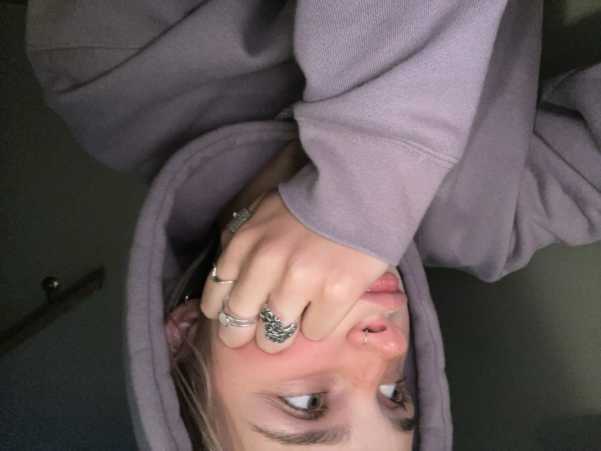 Late-night selfie session captured in Whistler indoor location