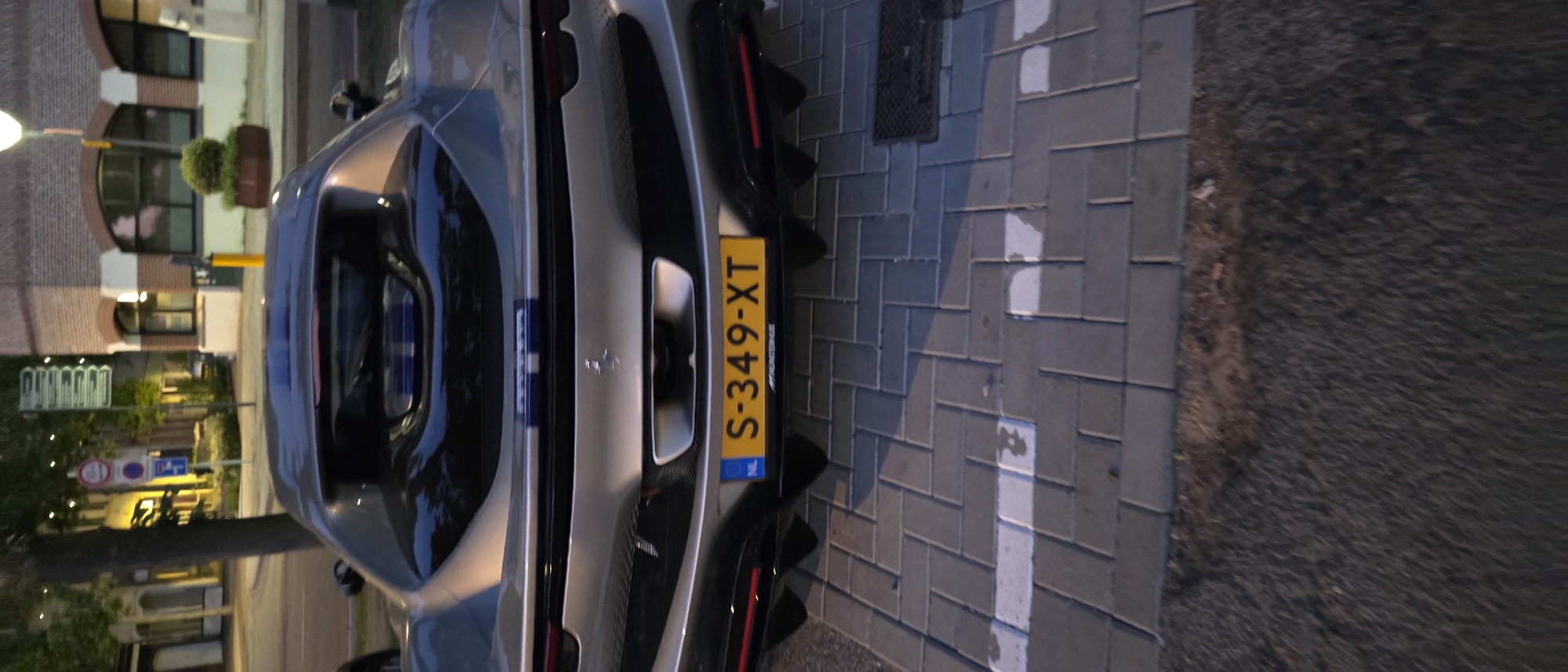 Silver Ferrari with racing stripes spotted in Venlo