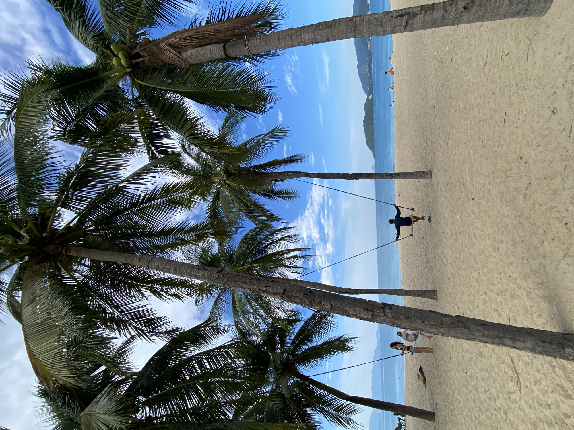 Nha Trang beachfront and park on a calm morning