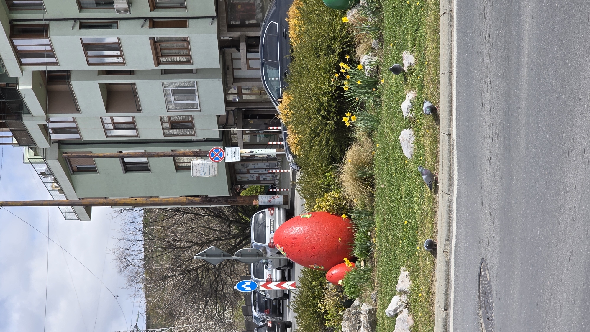 Spring day street scenes documented in Blagoevgrad, Bulgaria