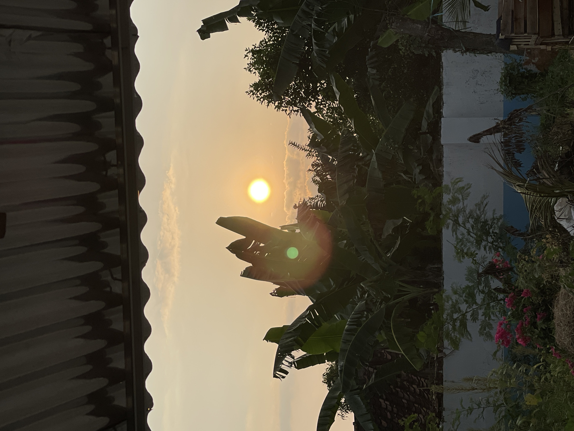 Sunset observed through rooftops in Madiun, Indonesia