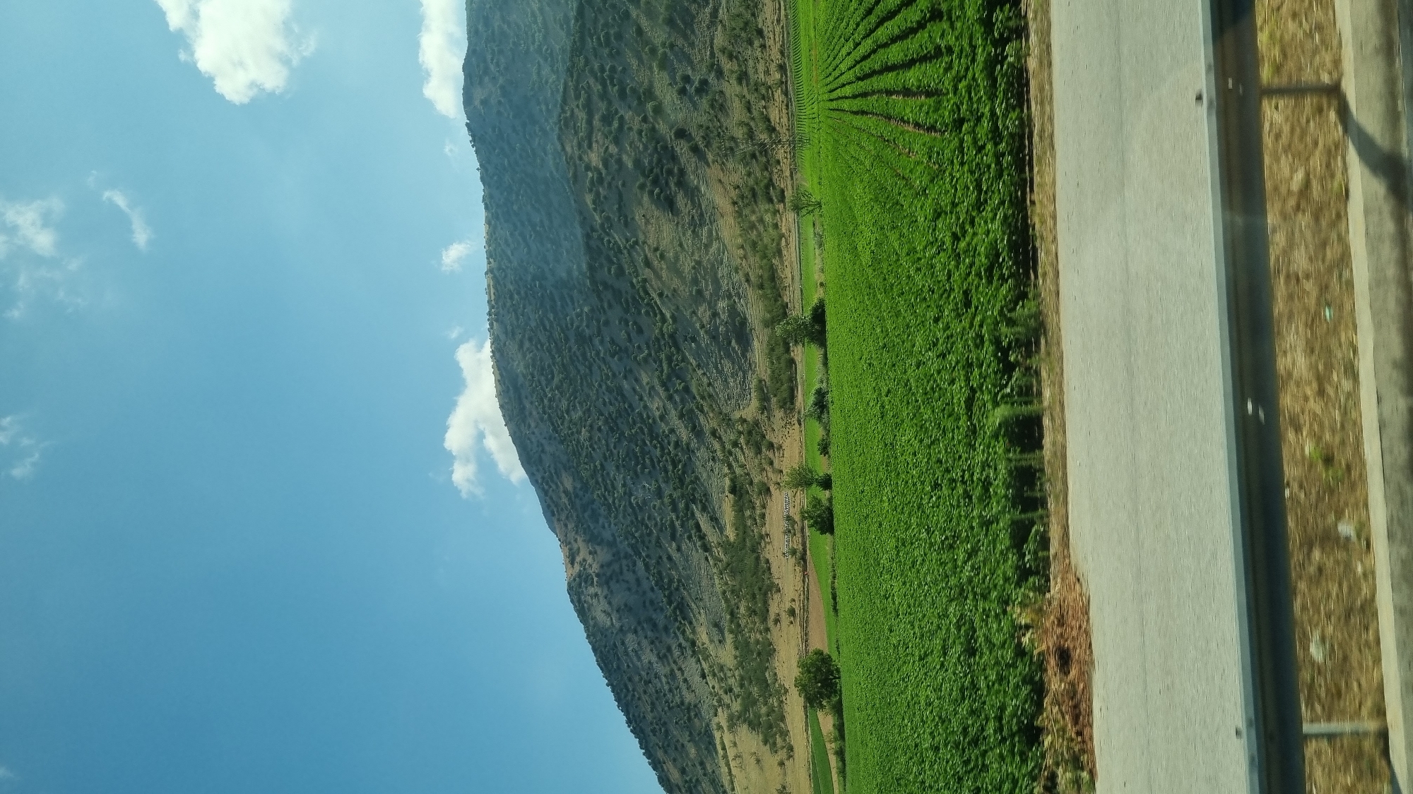 Open road through rural Zarkos, Greece