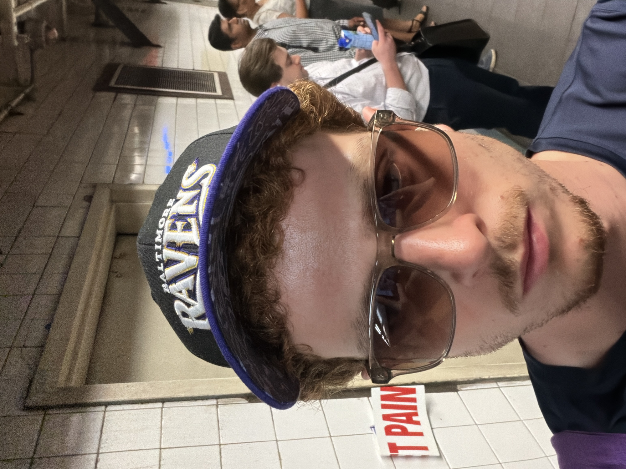 Ravens fan spotted on NYC subway platform