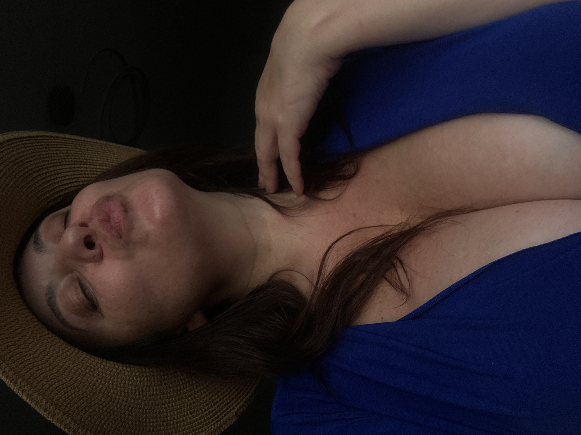 Straw hat selfie series, Riga, midsummer evening