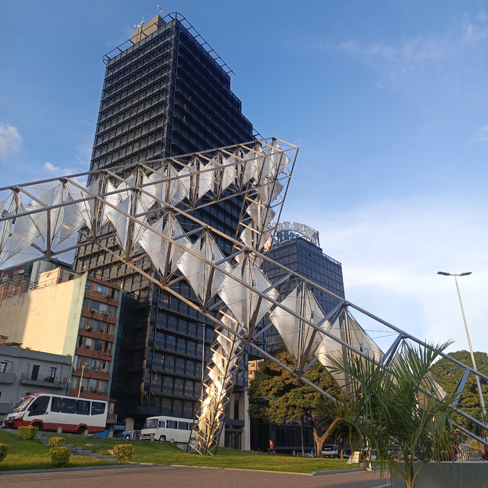 Evening scenes around Plaza Venezuela, Caracas