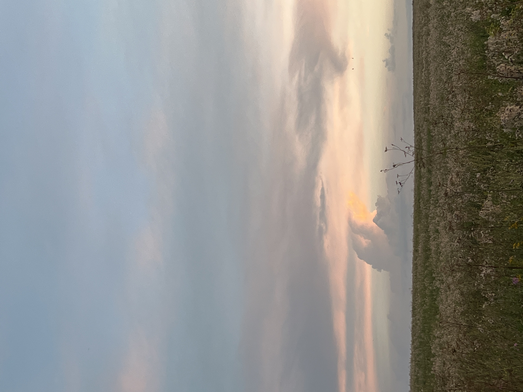 Sunset fading into dusk over rural fields near Perm