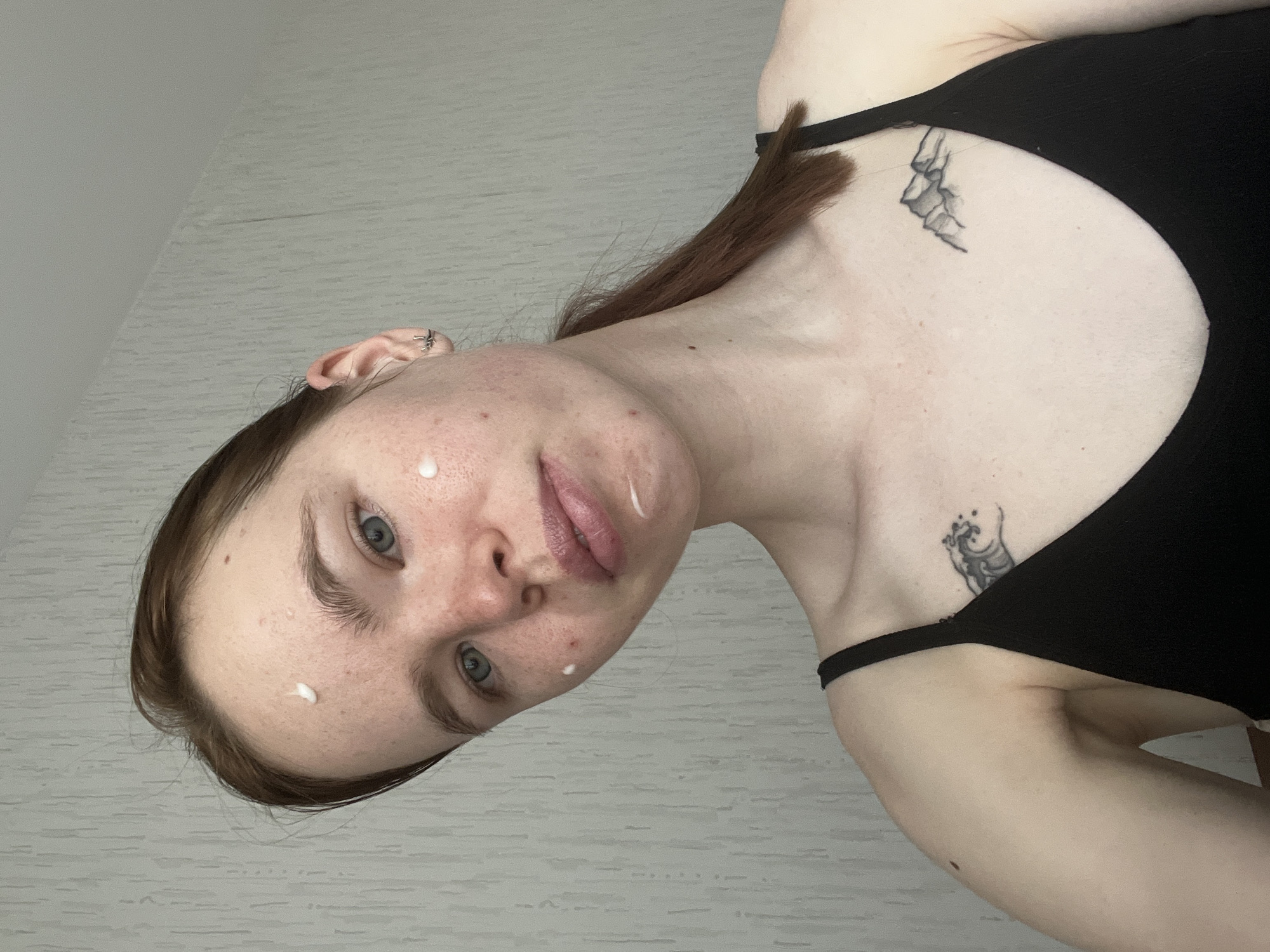 Woman photographed with facial cream in Perm, Russia