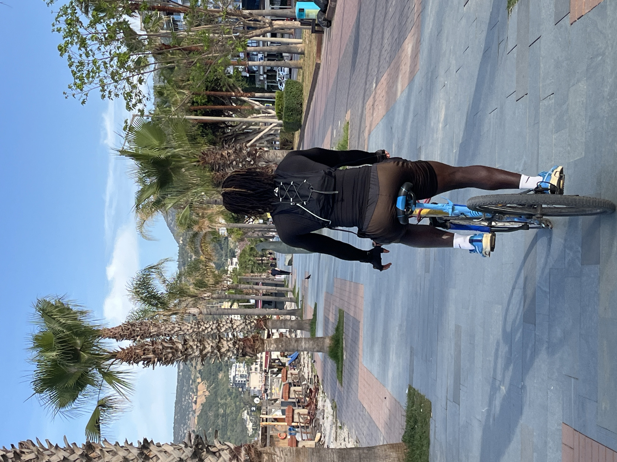 Morning activities captured along Alanya beachfront promenade