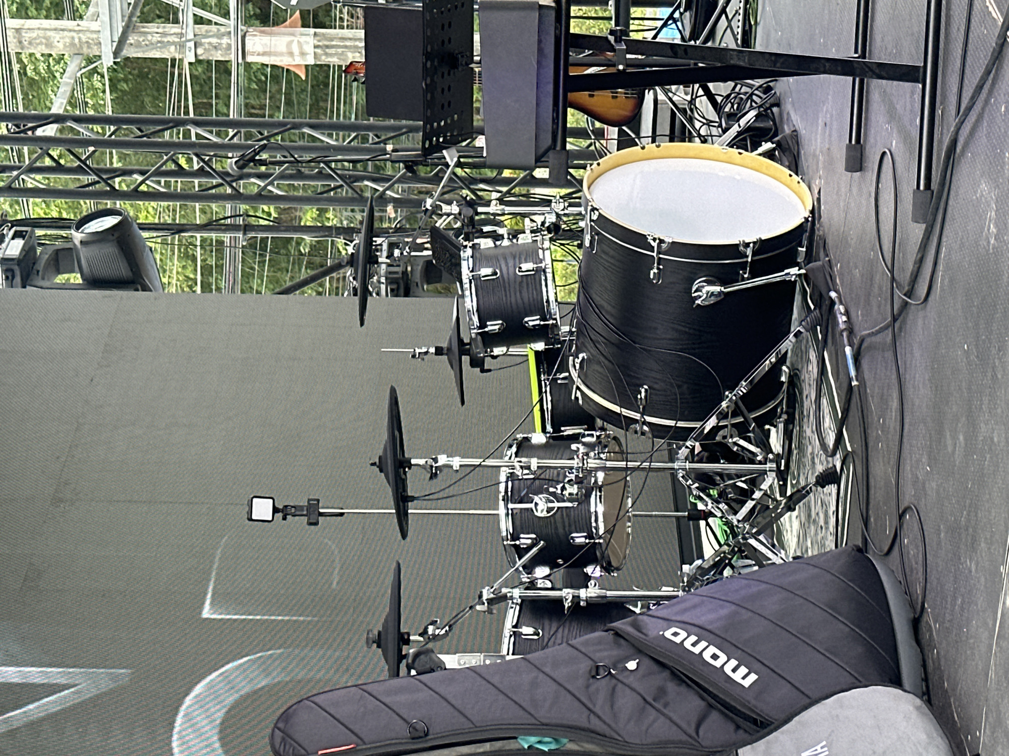 Outdoor music performance setup captured in Wichit, Thailand