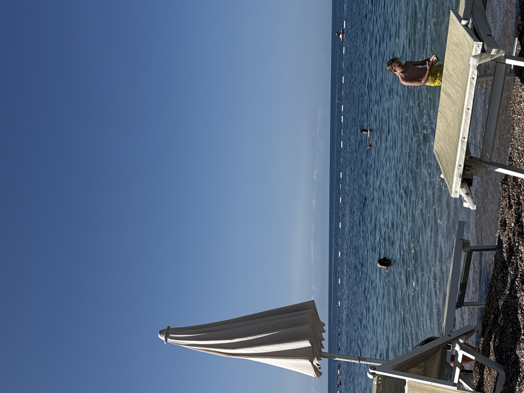 Lazy morning on the pebble beach at Kamenovo, Montenegro