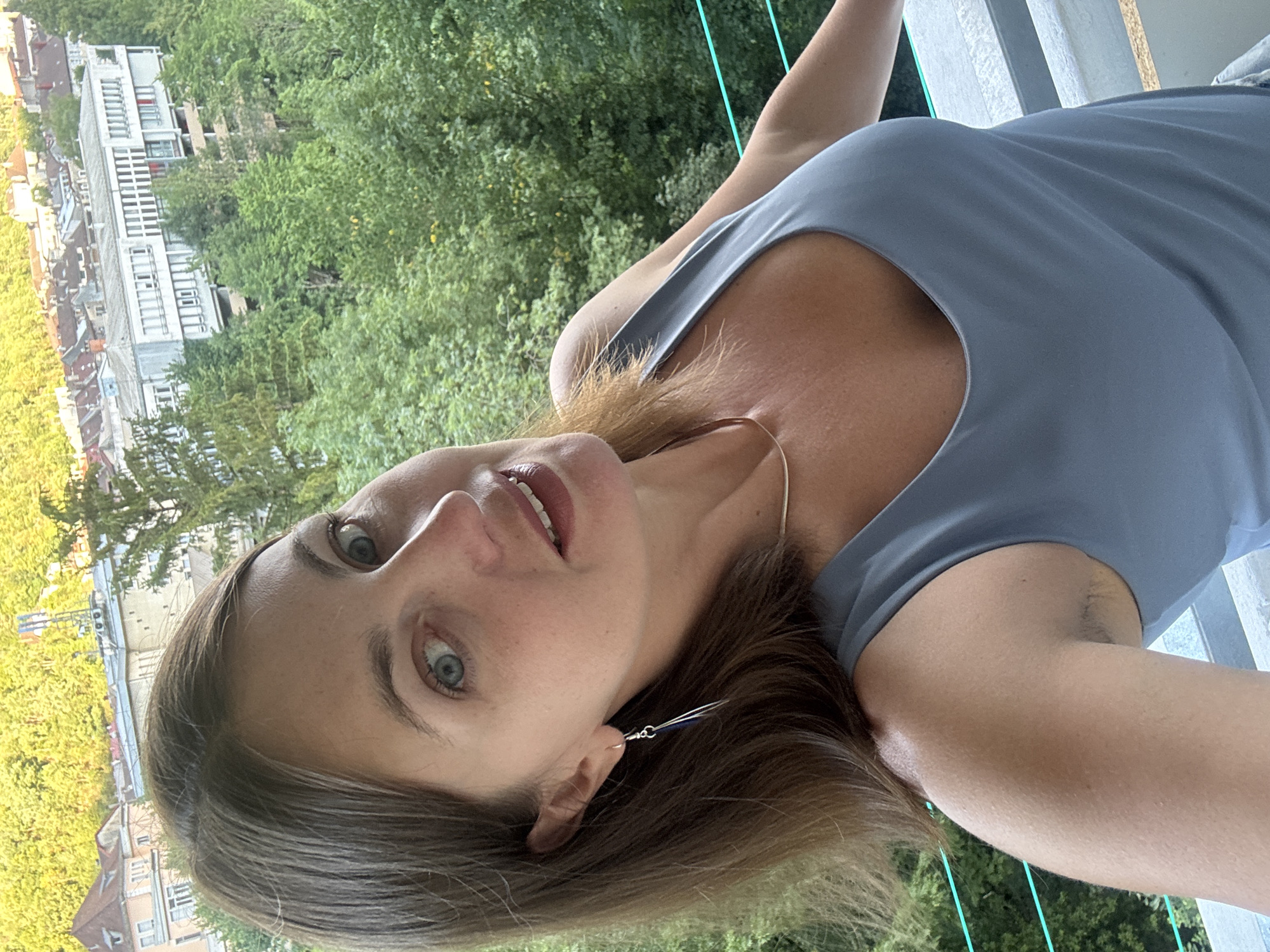Outdoor selfie on a summer evening in Saint-Claude