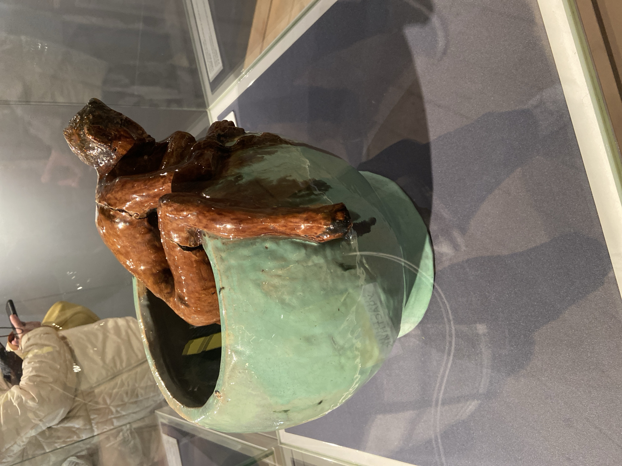 Museum visitor documents Russian ceramic art collection in Abramtsevo