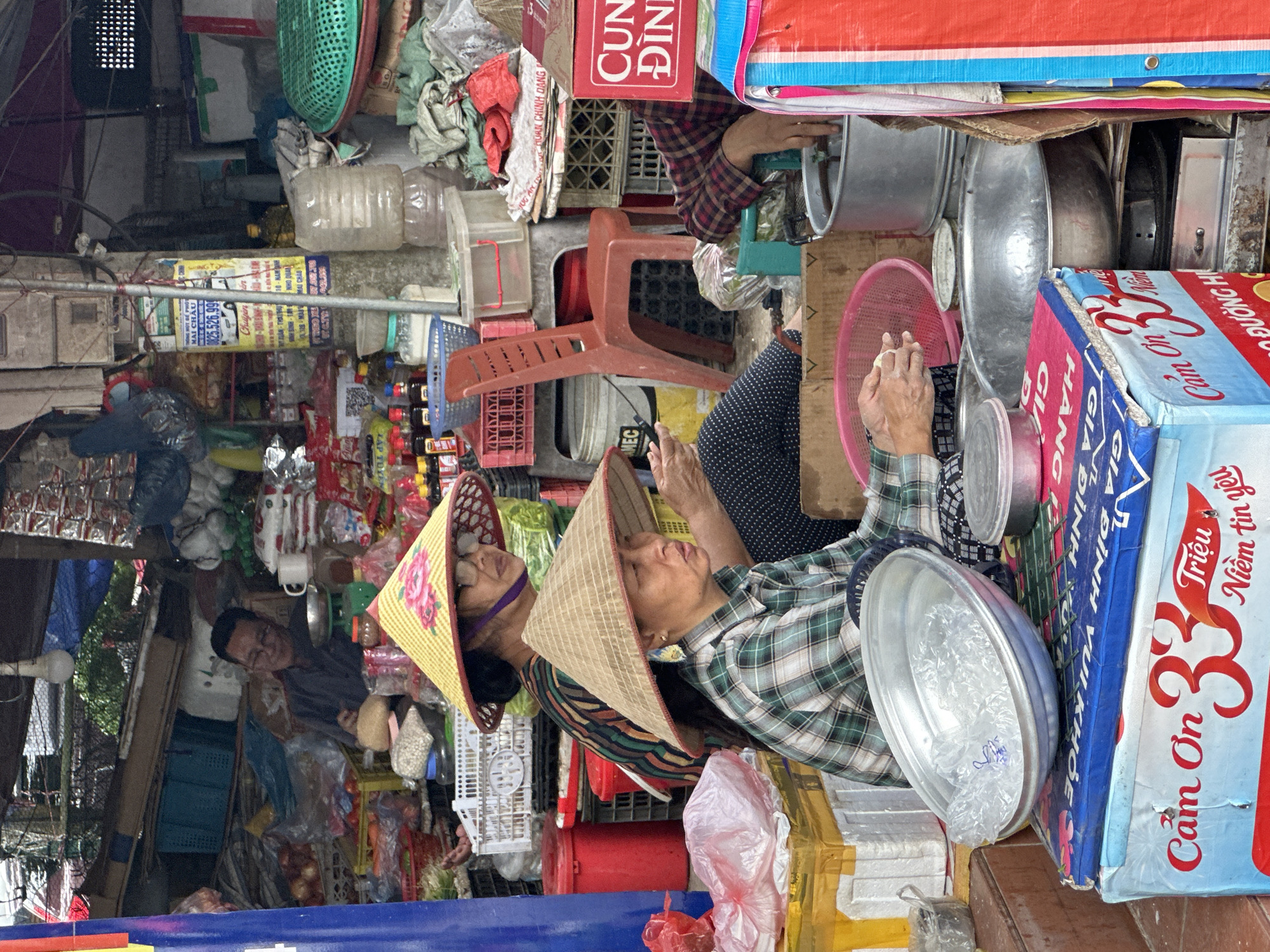 Morning market activity documented in Mai Chau, Vietnam