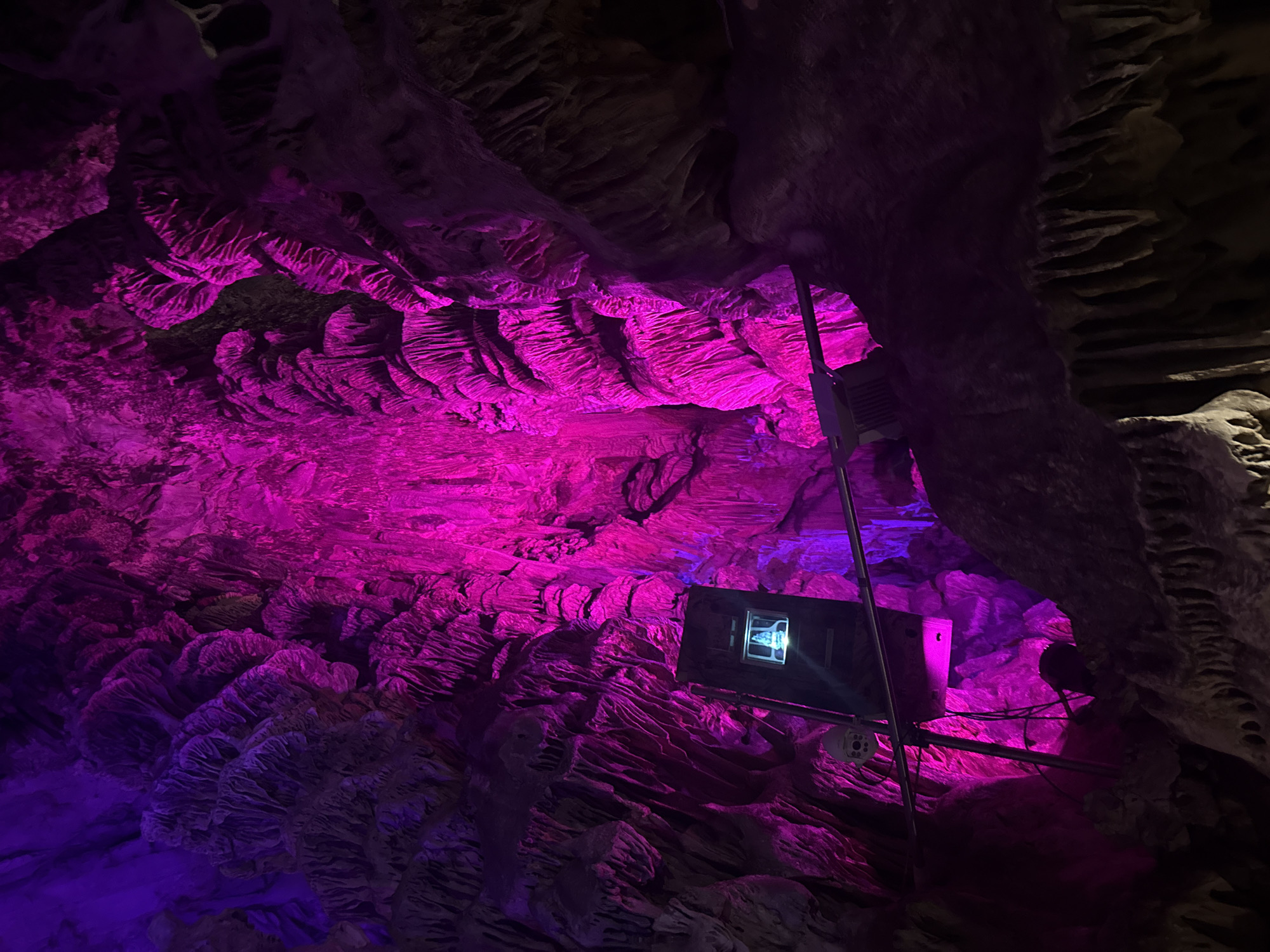 St. Michael's Cave lit up in color, Gibraltar