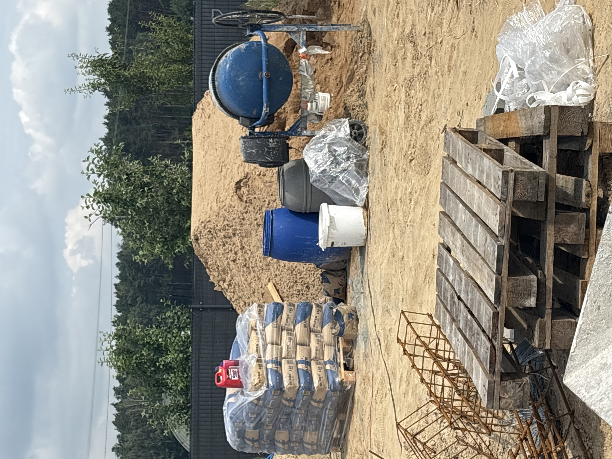 Solar panel construction underway in rural Opatów, Poland