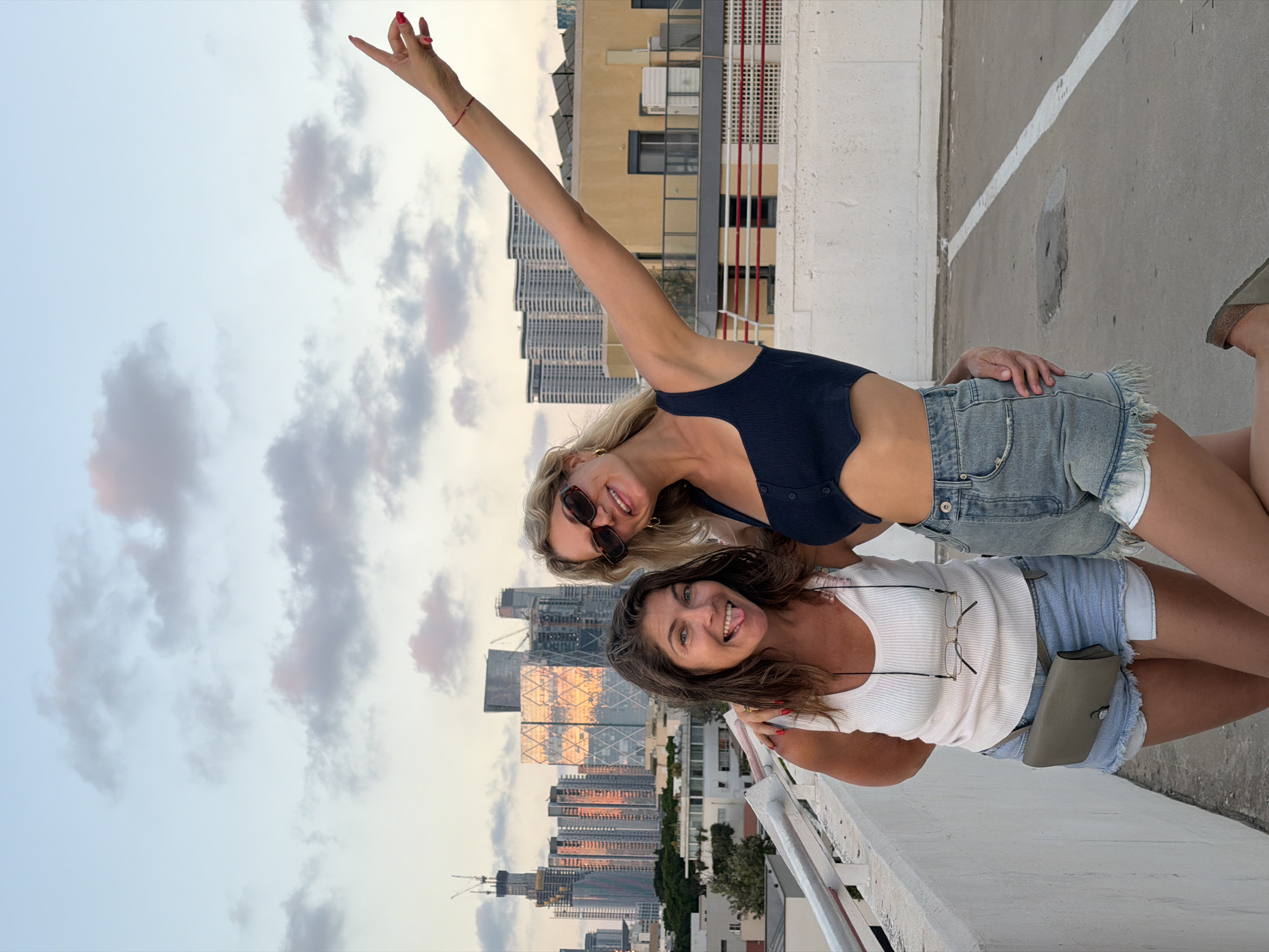 Rooftop hangout in Tel Aviv at golden hour