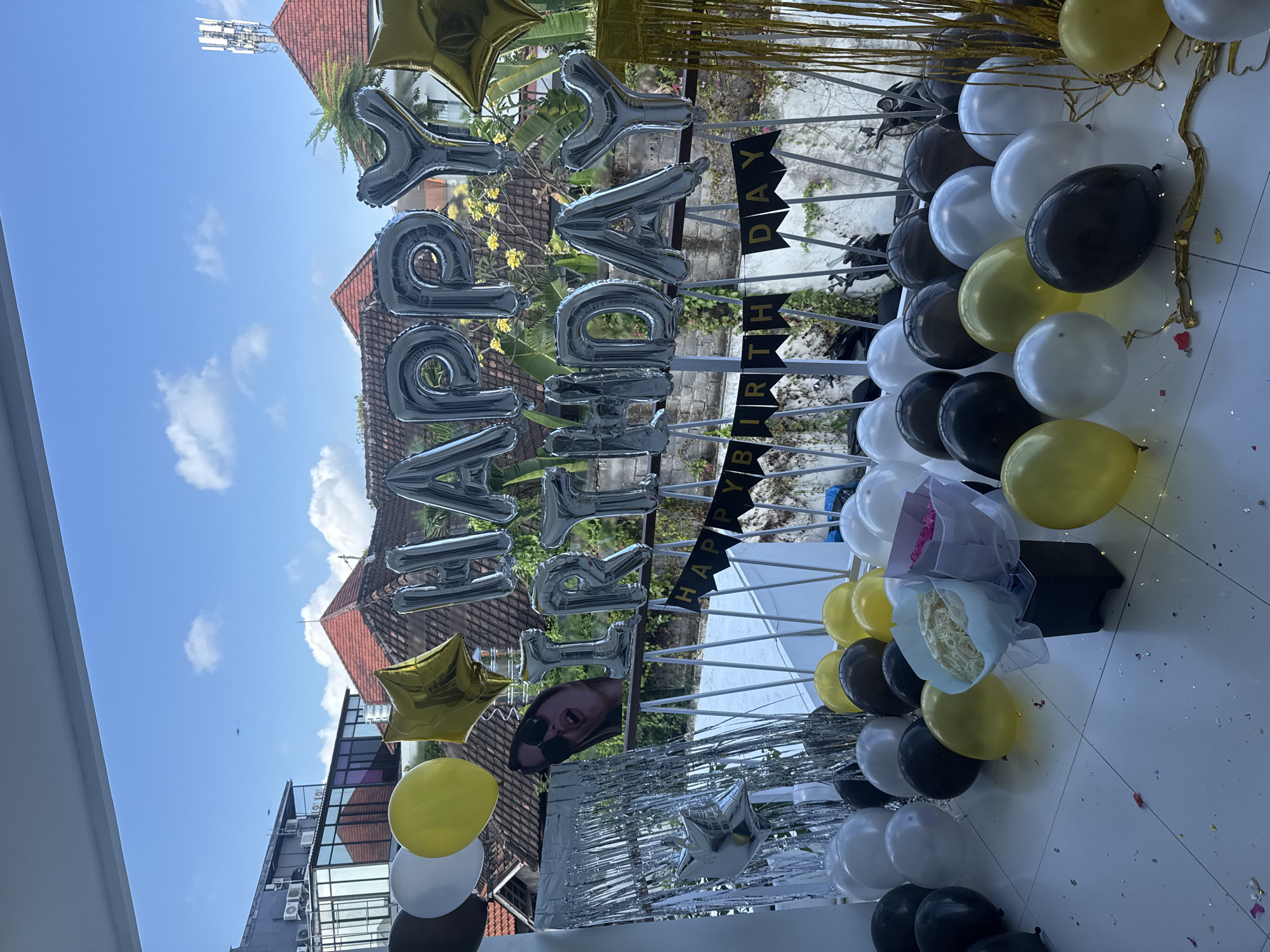 Birthday party setup on a North Kuta balcony, Bali