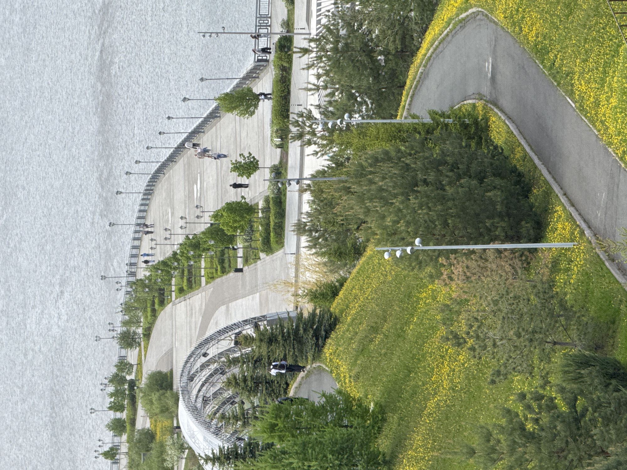 Aerial views capture Kazan waterfront promenade and playground