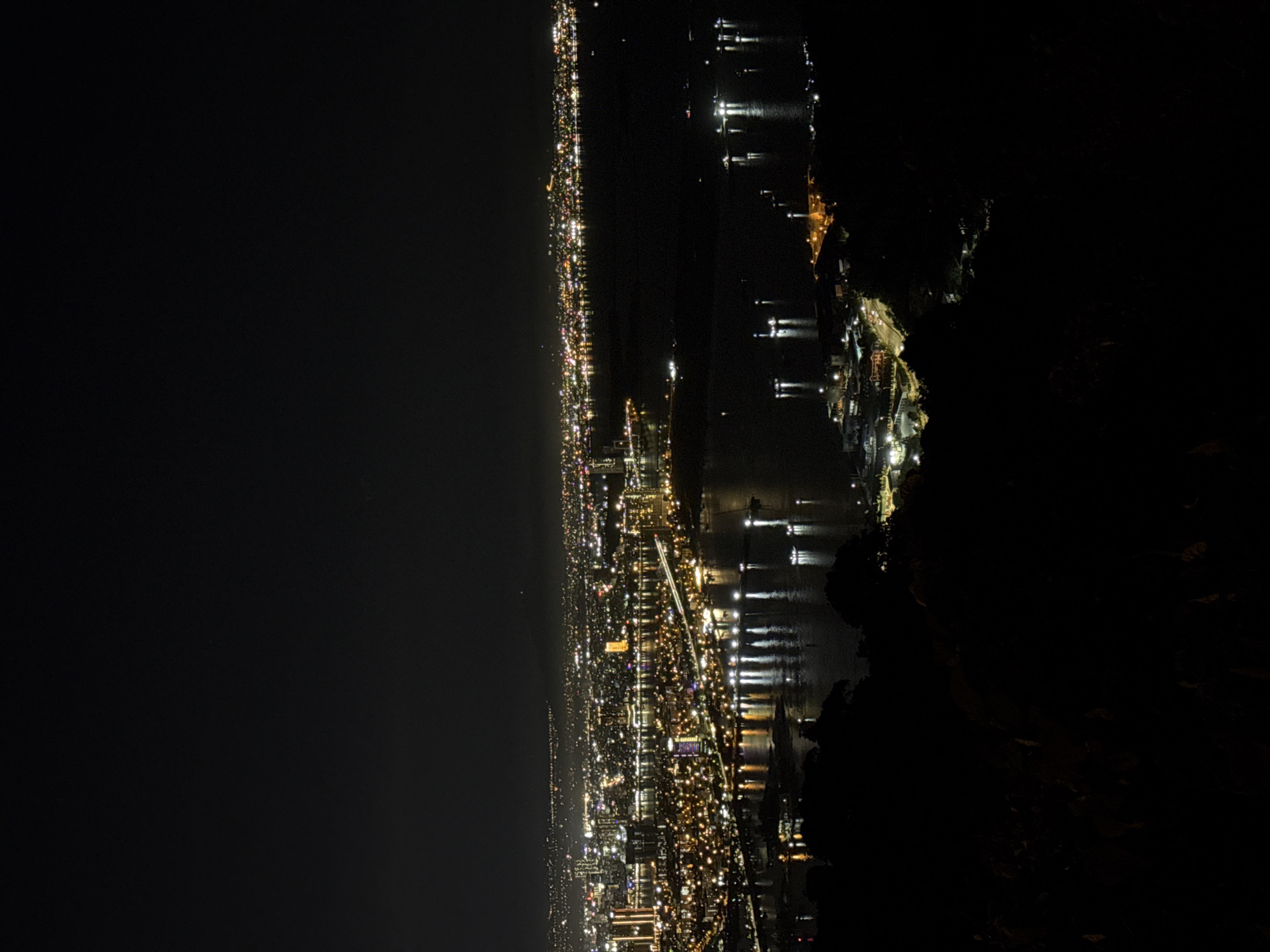 Đà Nẵng at night from above, Han River lit up
