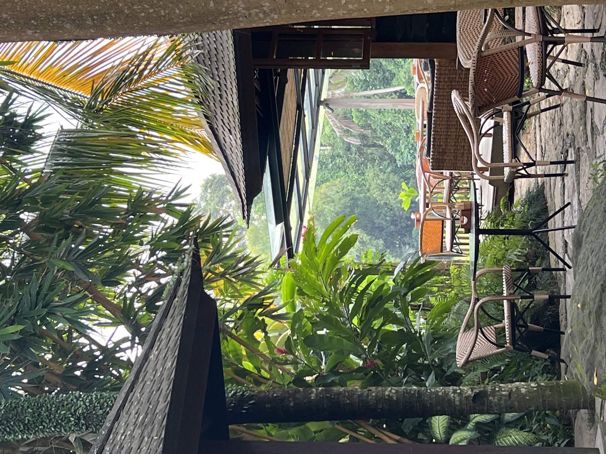 Tropical dining area captured in Sukawati, Indonesia