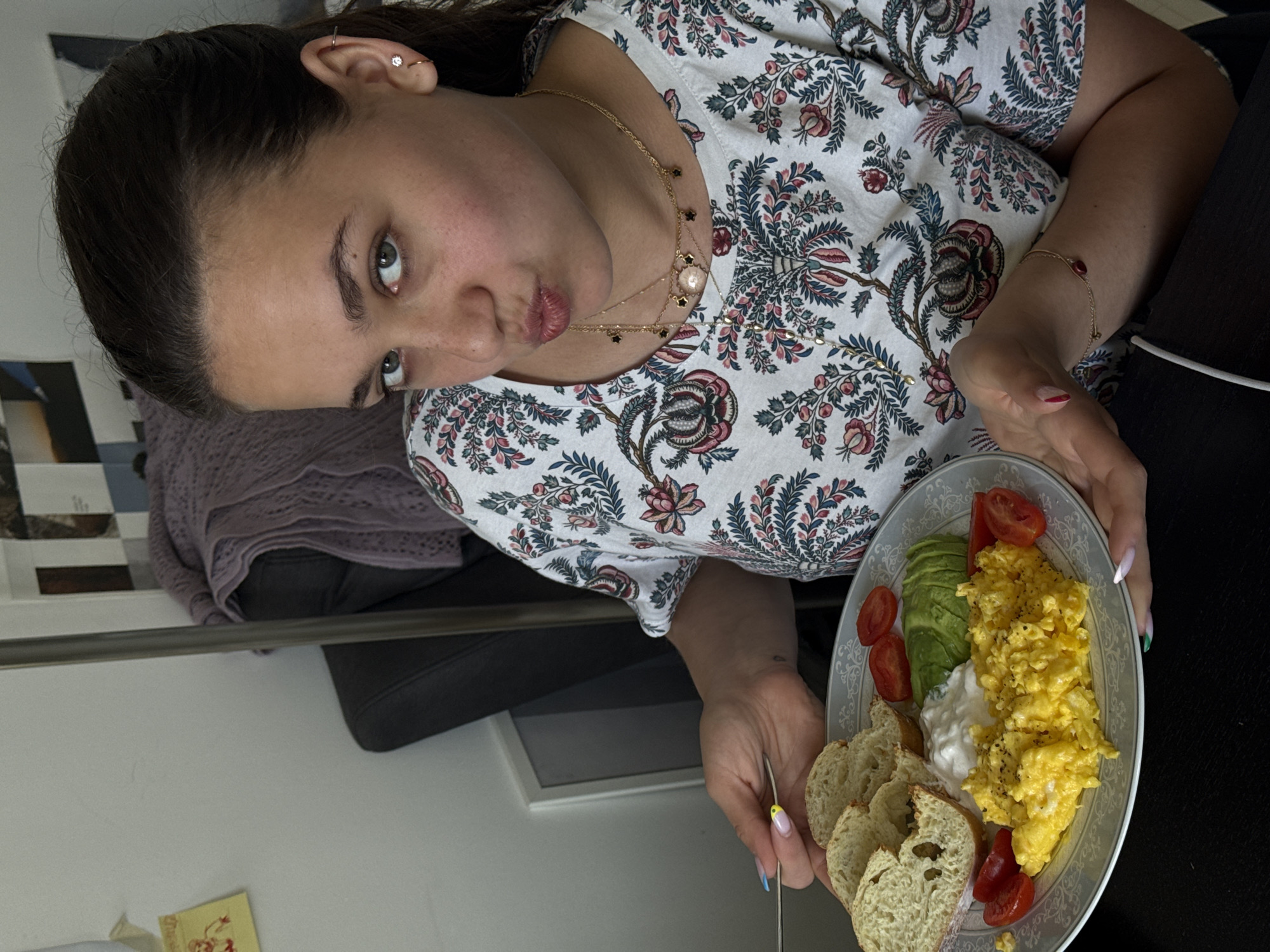 Breakfast meal documented in Milan with witness present