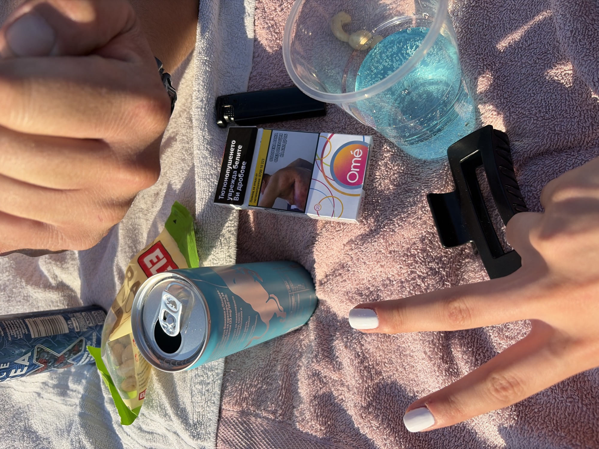 Chilling on Burgas's Black Sea beach on a sunny afternoon