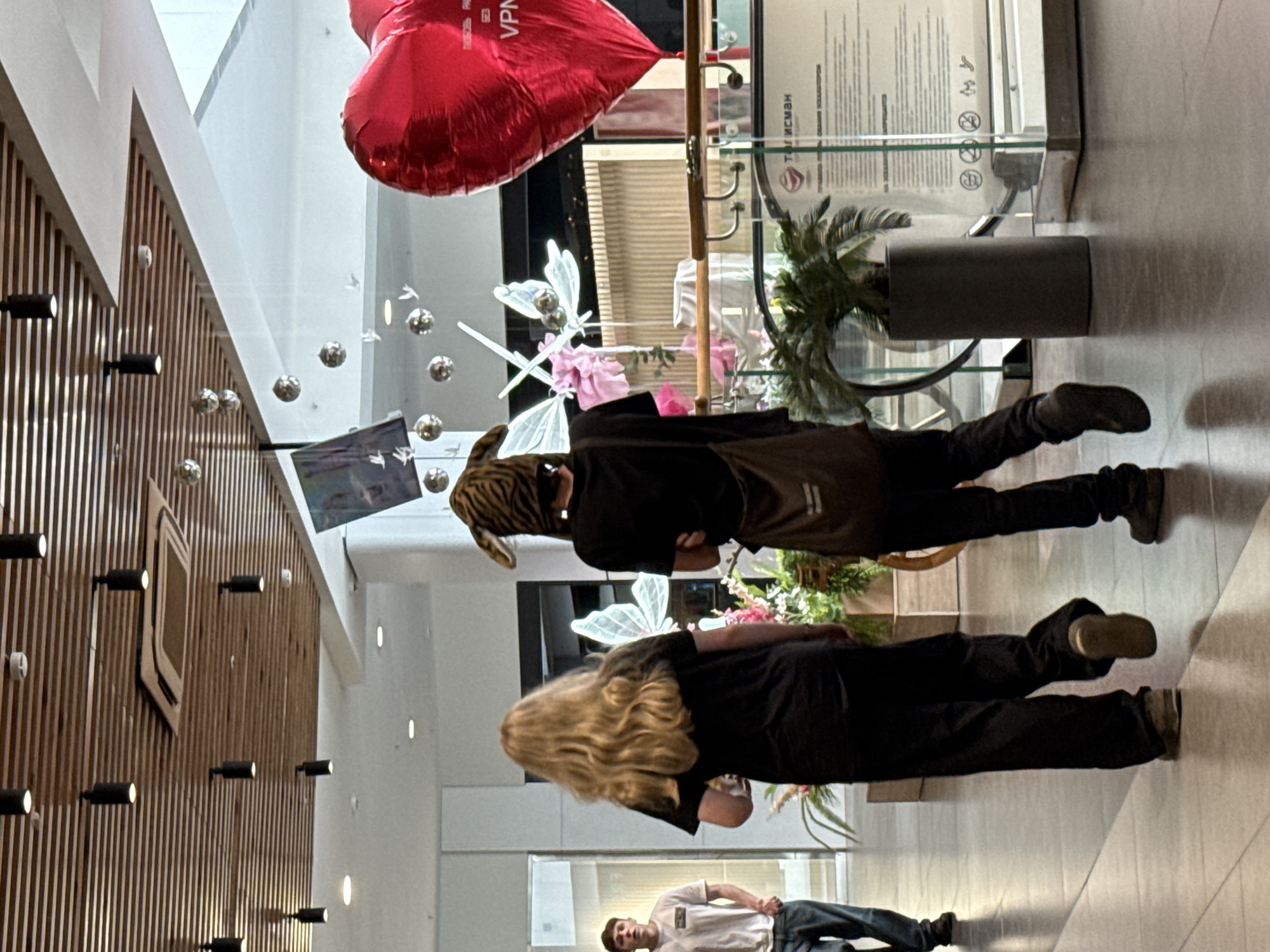 Inside a decorated Izhevsk shopping mall on a June morning