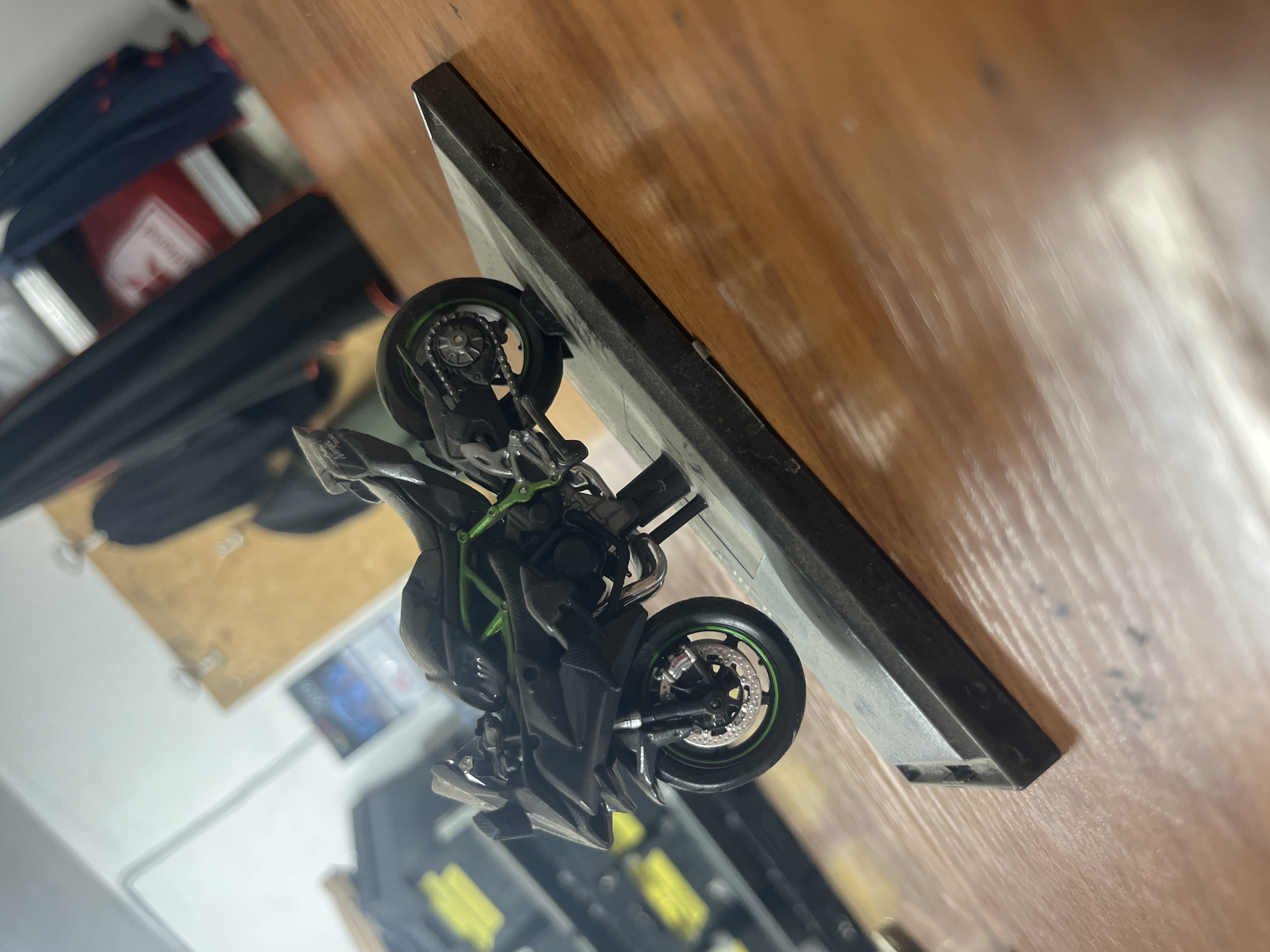 Diecast motorcycle models and everyday objects in Burgas