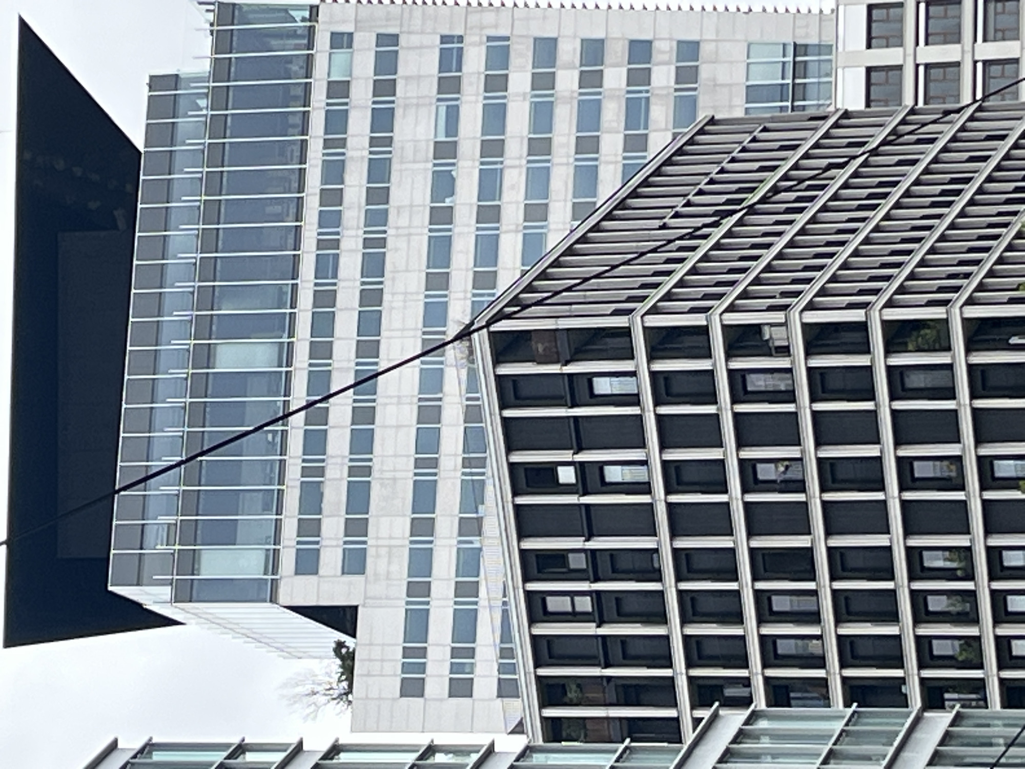 Modern Paris skyscrapers on an overcast summer day
