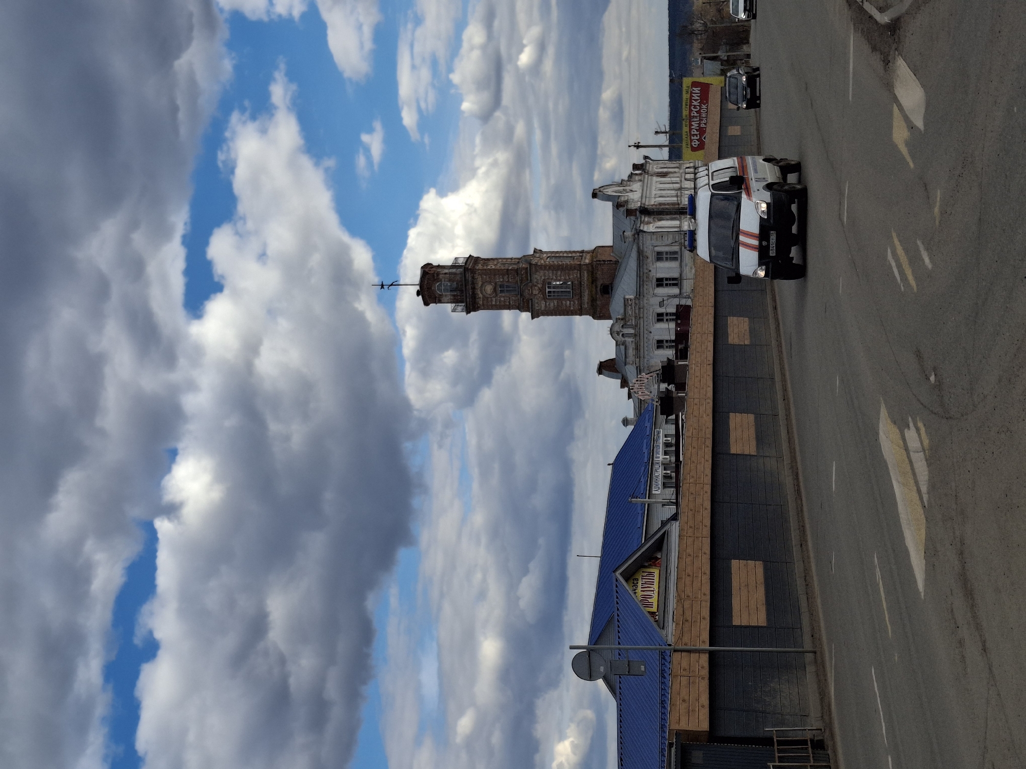 Tourist documents walking tour through historic Sarapul, Russia