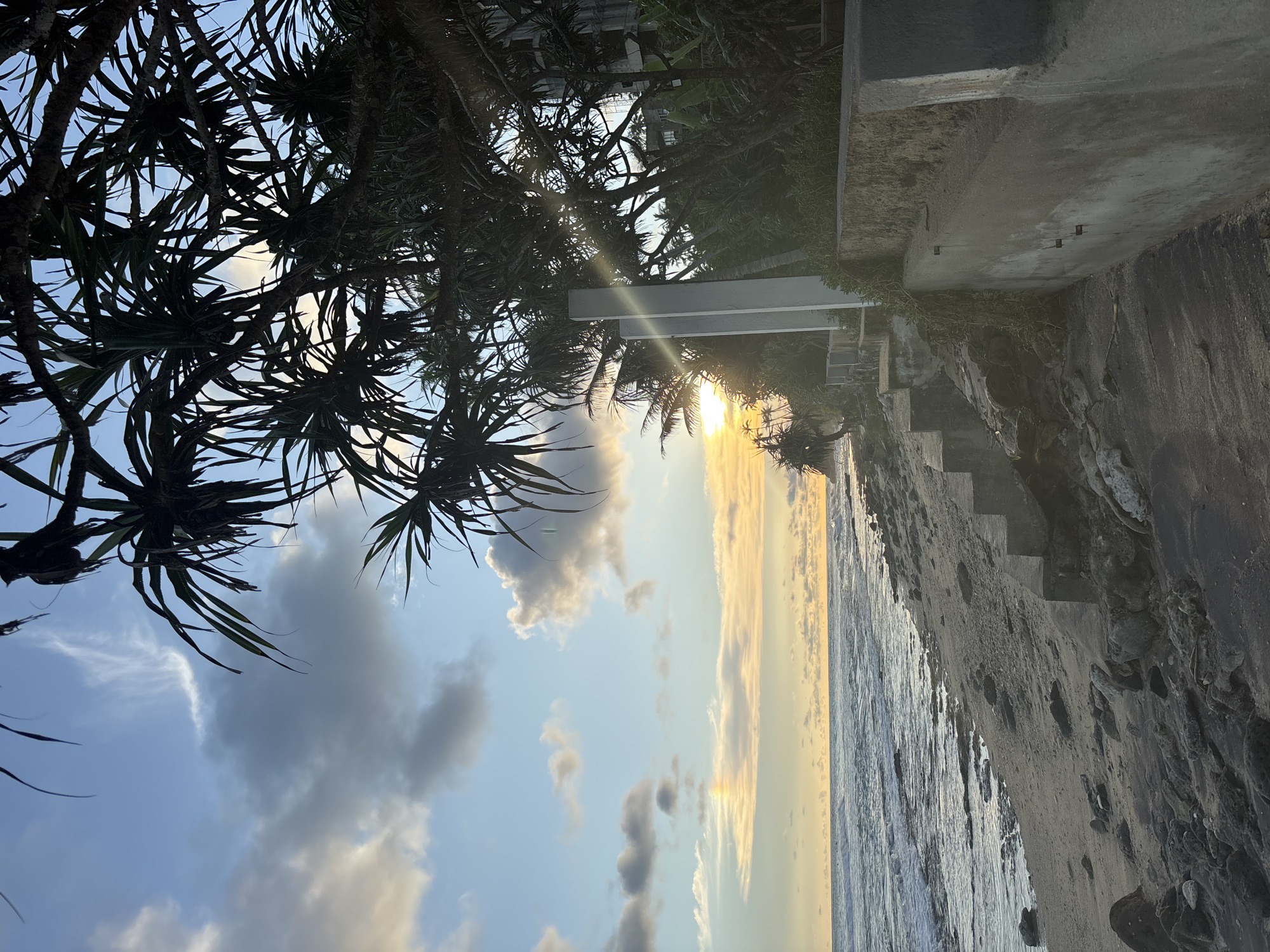 Coastal walk documented in Thalaramba, Sri Lanka during golden hour