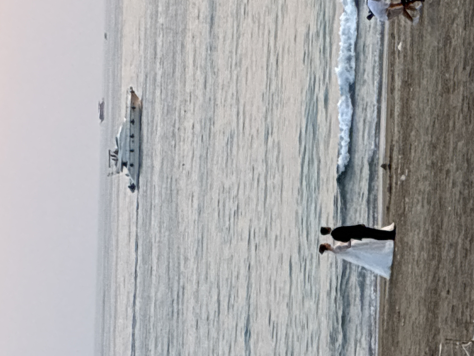 Beach wedding shoot in Alanya at sunset, drone overhead