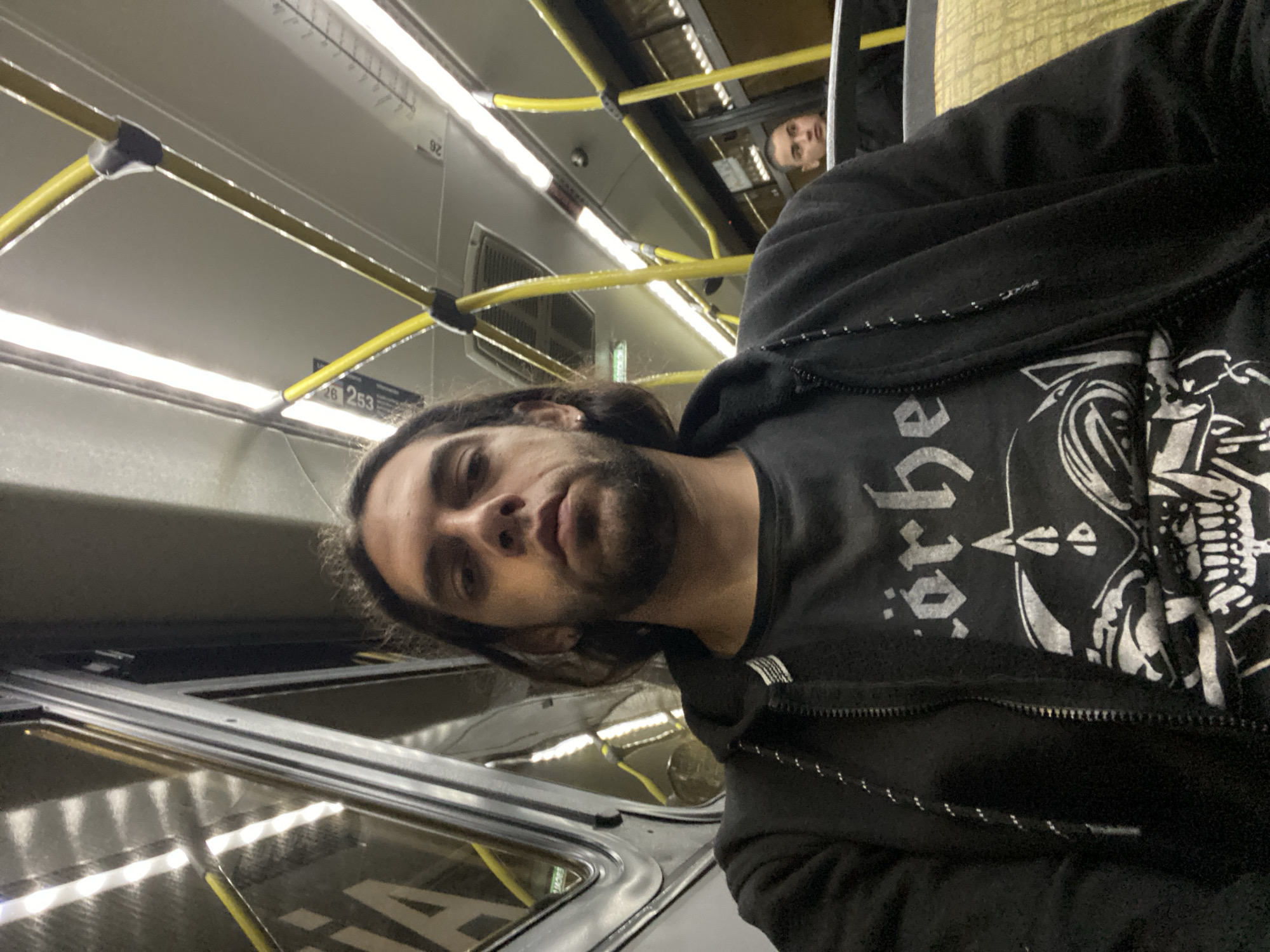 Man Takes Selfie on Buenos Aires Public Transit