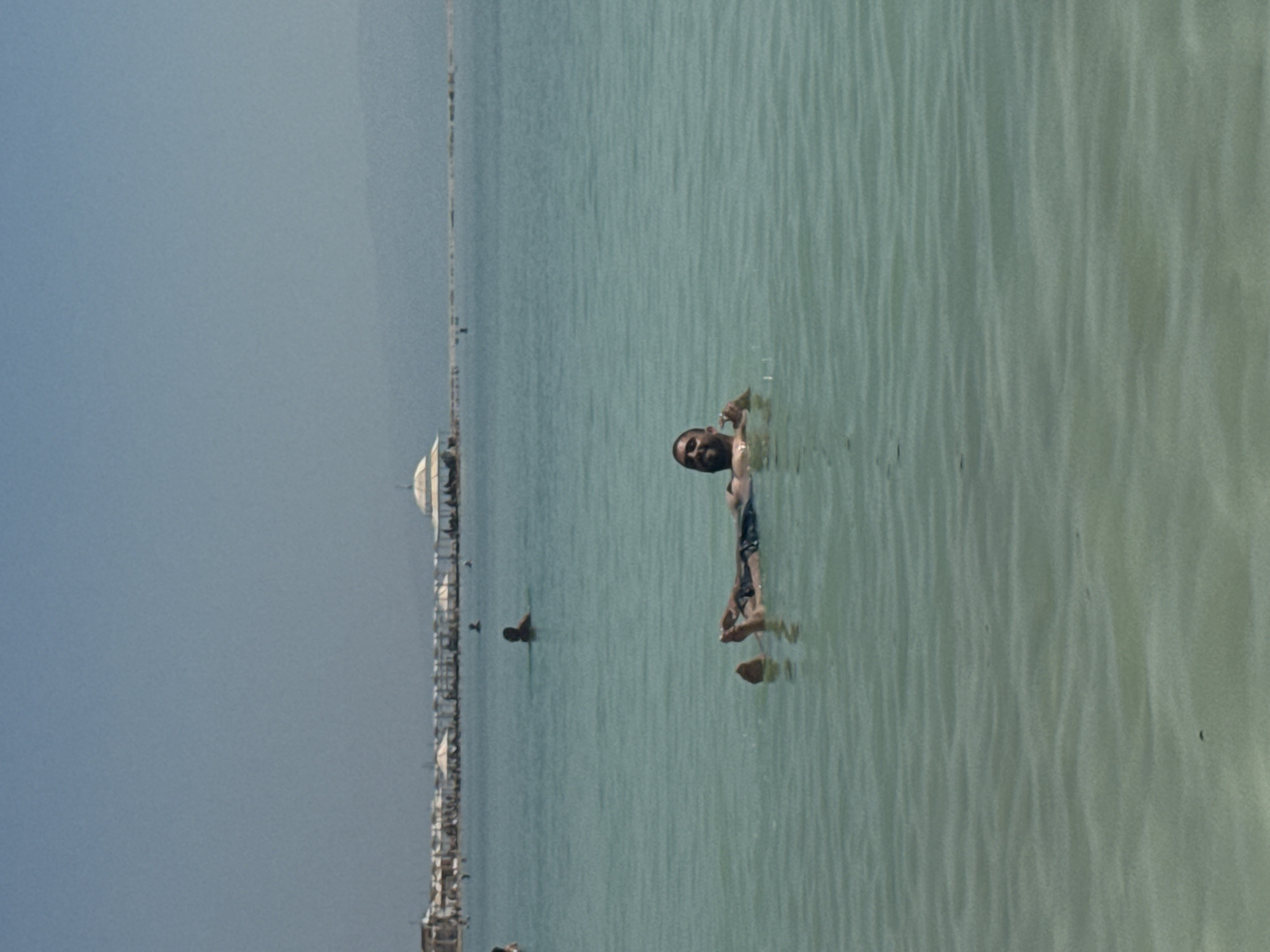 Tourists enjoy morning swim at Dead Sea beaches