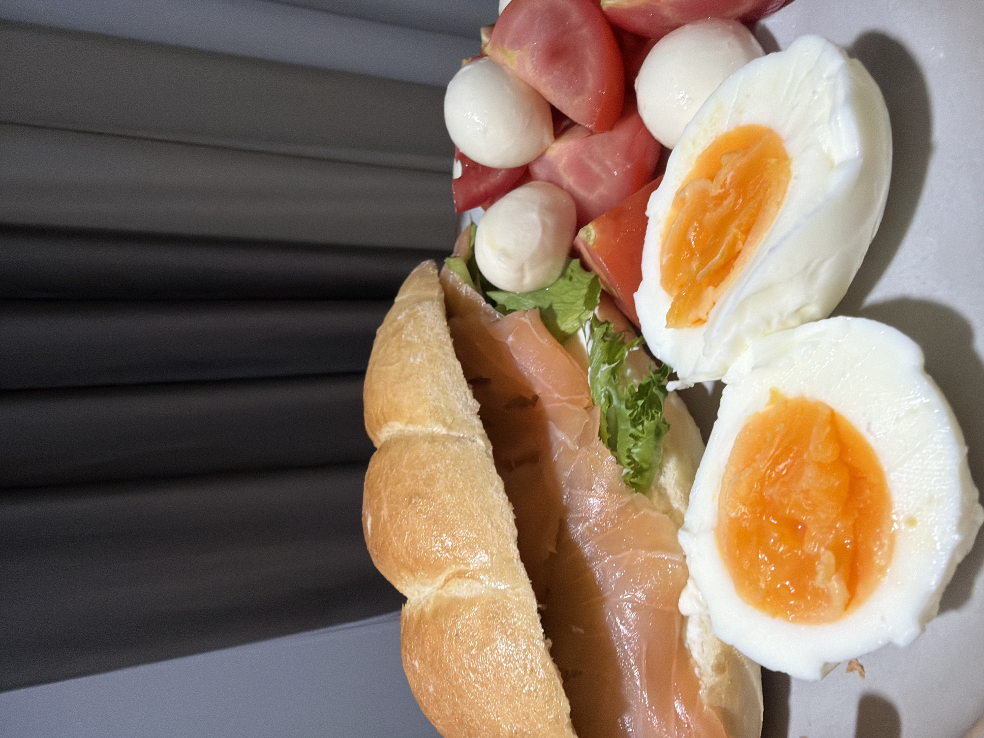 Smoked salmon sandwich plate, Budva evening
