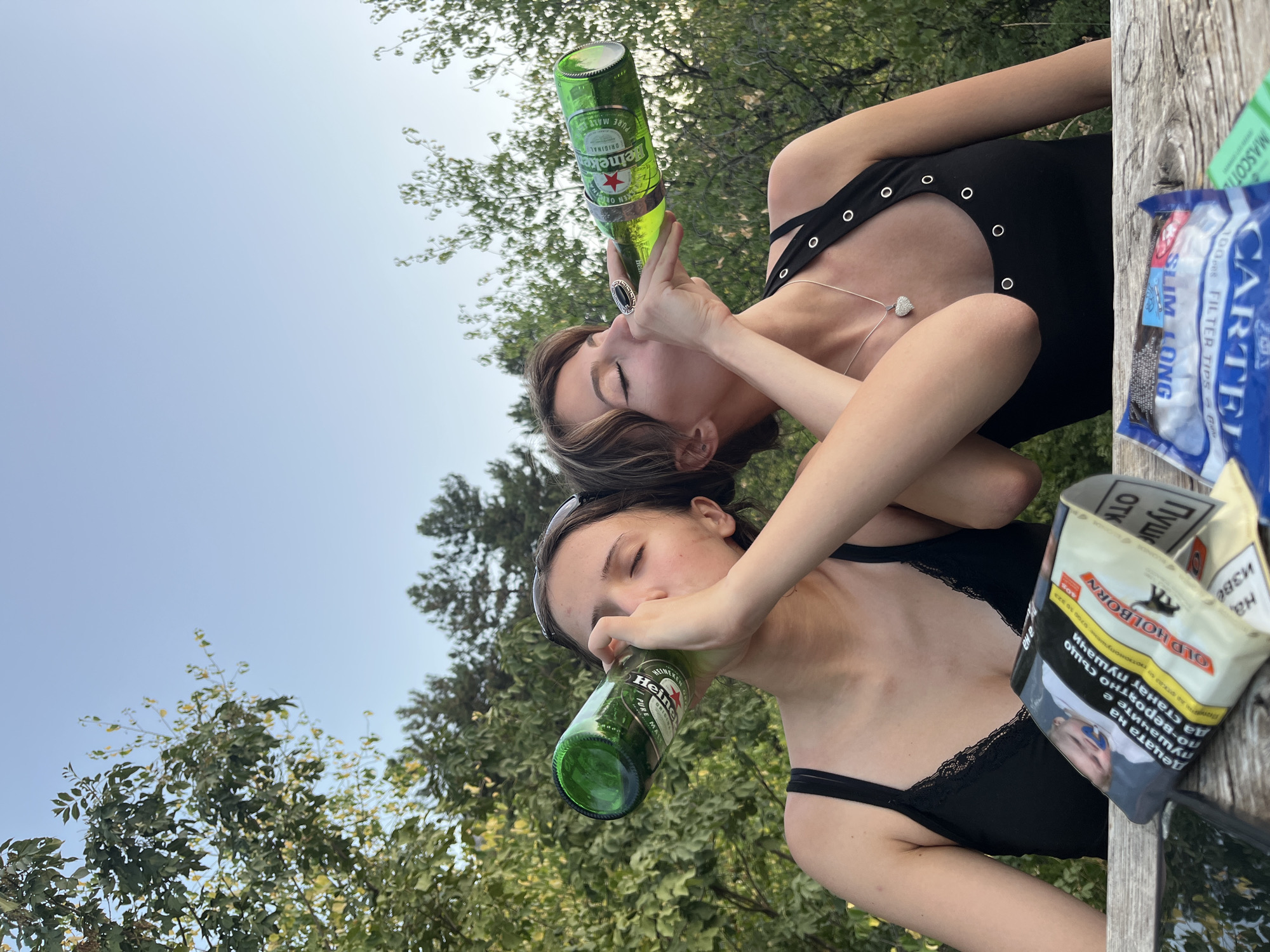Afternoon drinks at an outdoor table in Vratsa, Bulgaria