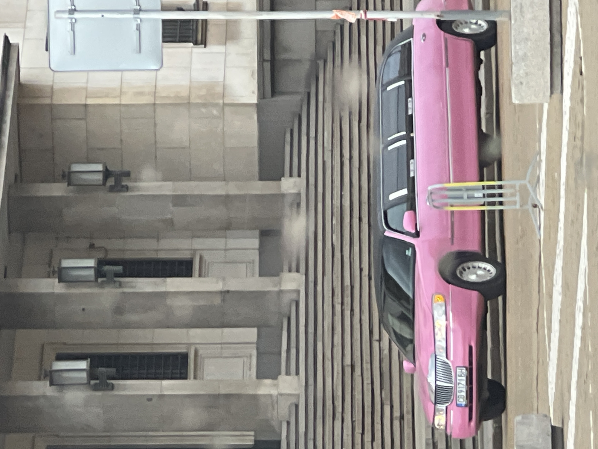 Pink limousine spotted parked in central Sofia